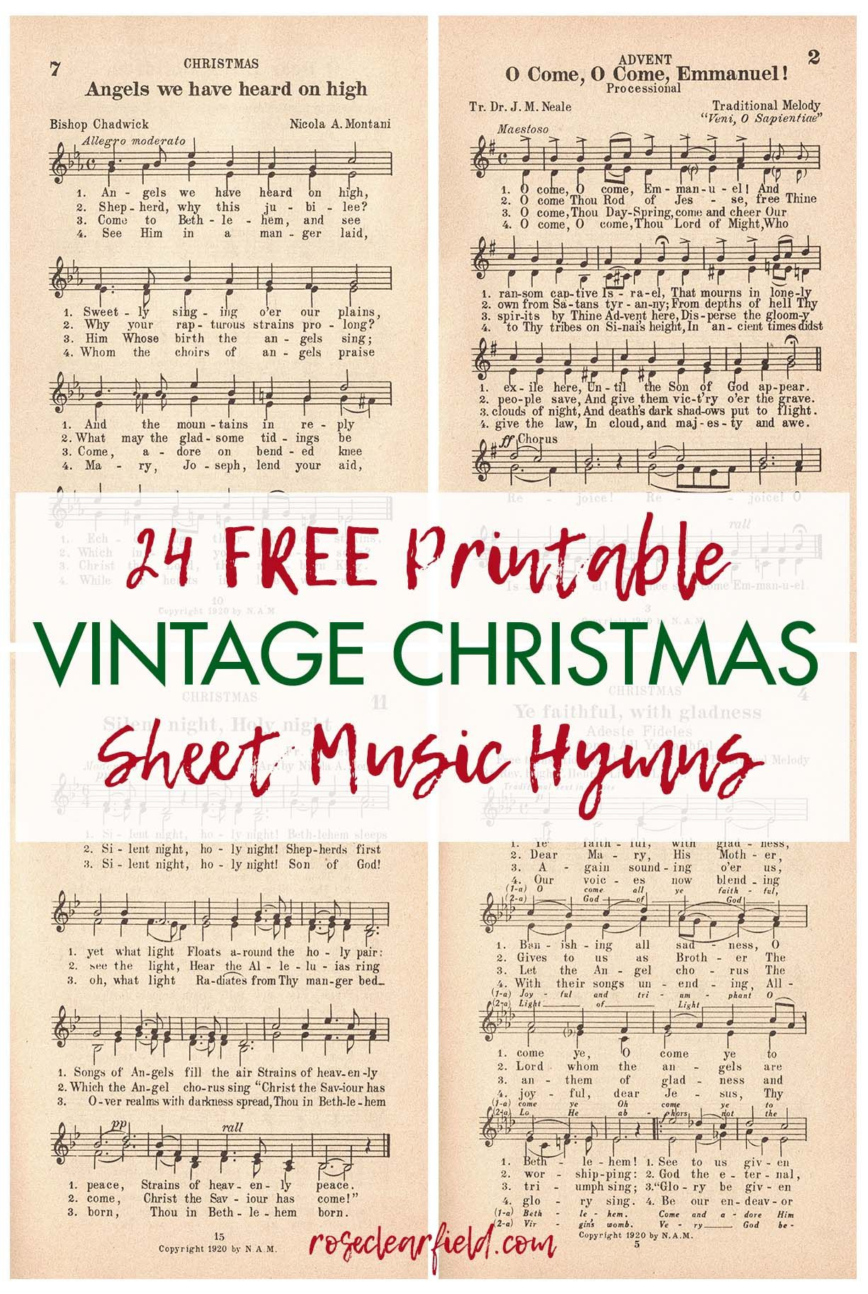 24 Free Printable Vintage Christmas Sheet Music Hymns with Christmas Carols Sheet Music Free Printable