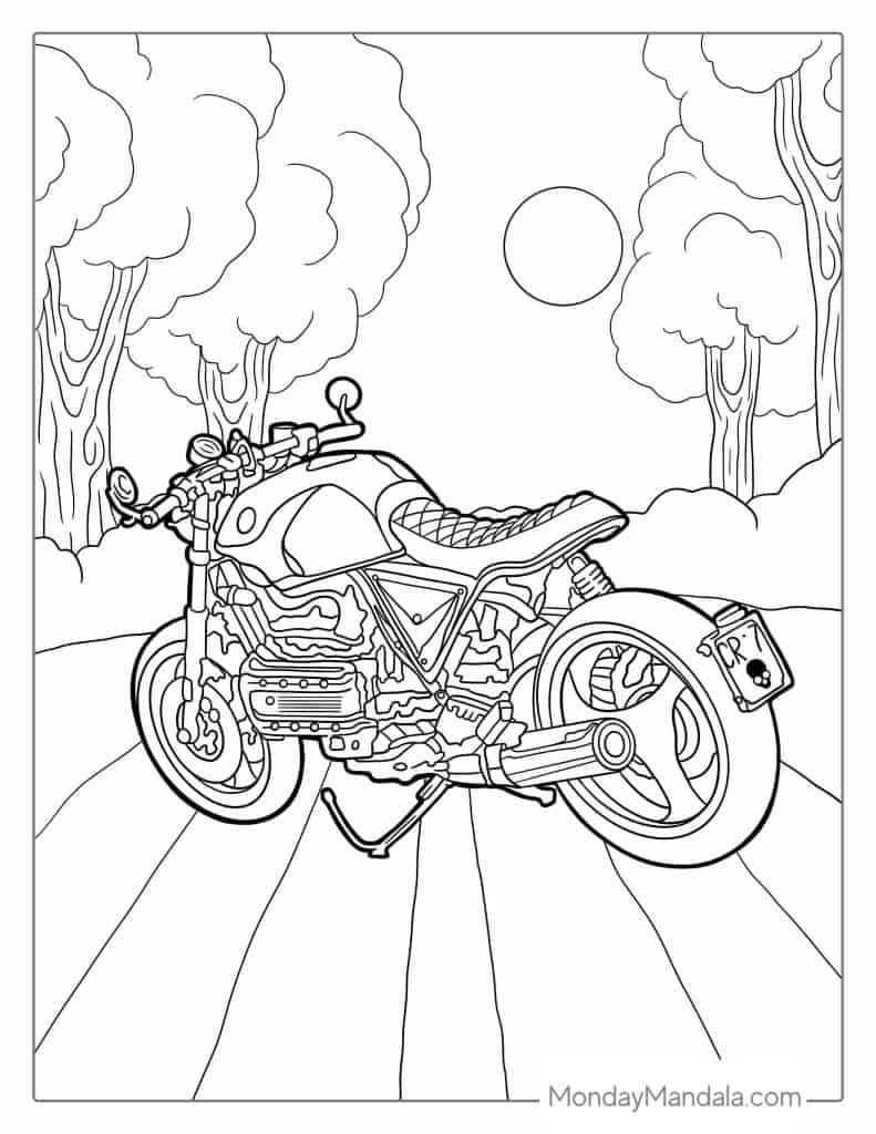 24 Motorcycle Coloring Pages (Free Pdf Printables) regarding Free Printable Harley Davidson Coloring Pages