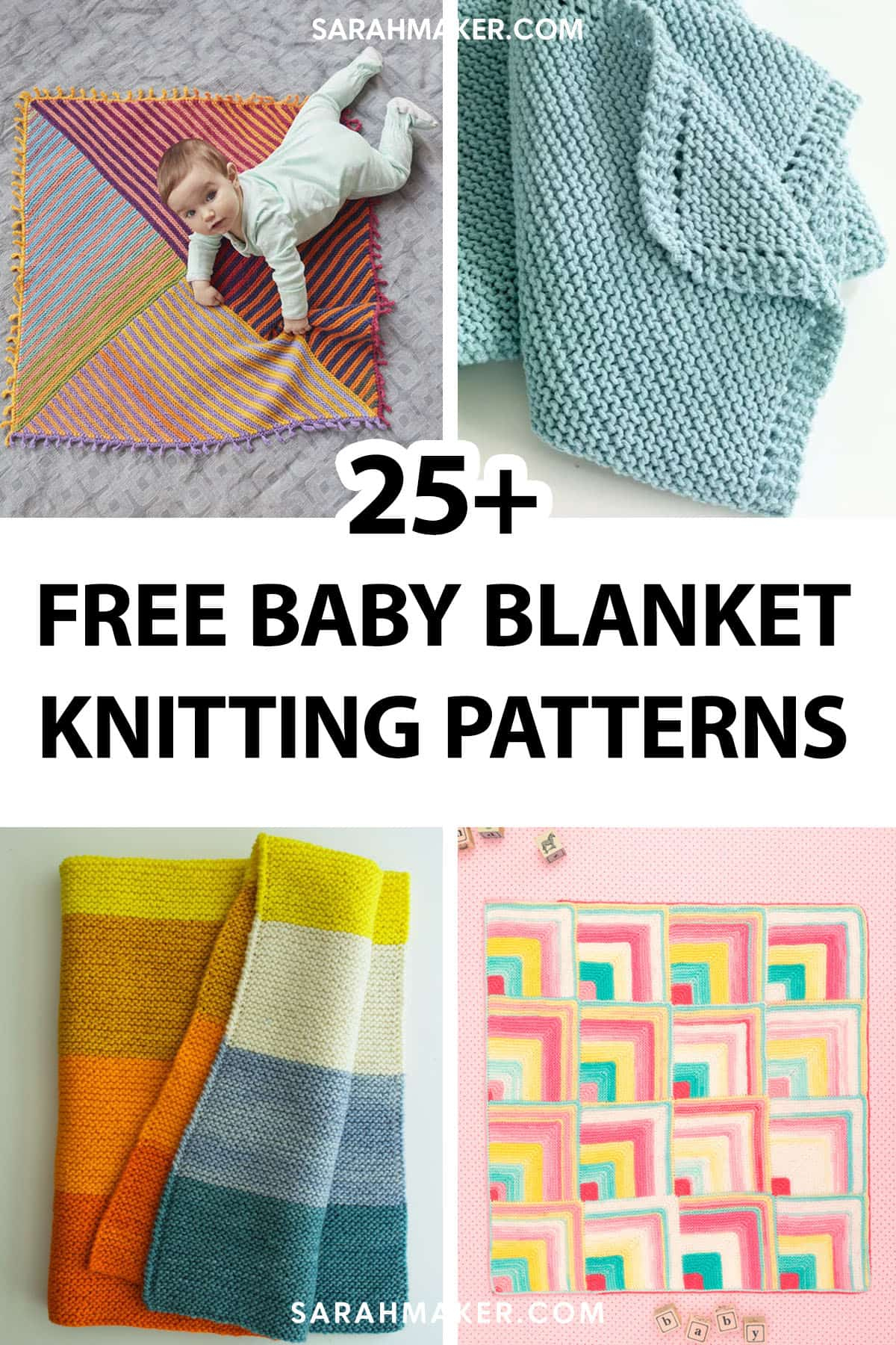 25 Free &amp; Easy Baby Blanket Knitting Patterns - Sarah Maker with regard to Free Printable Knitting Patterns For Baby Blankets