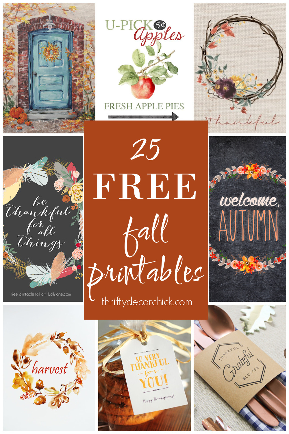 25 Free Fall Printables For Autumn Decorating | Thrifty Decor inside Free Fall Printables