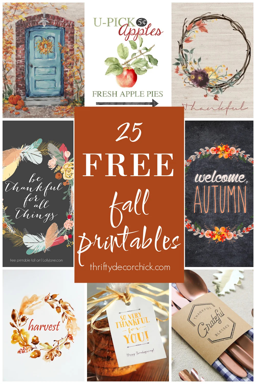 25 Free Fall Printables For Autumn Decorating | Thrifty Decor regarding Free Printable Decor