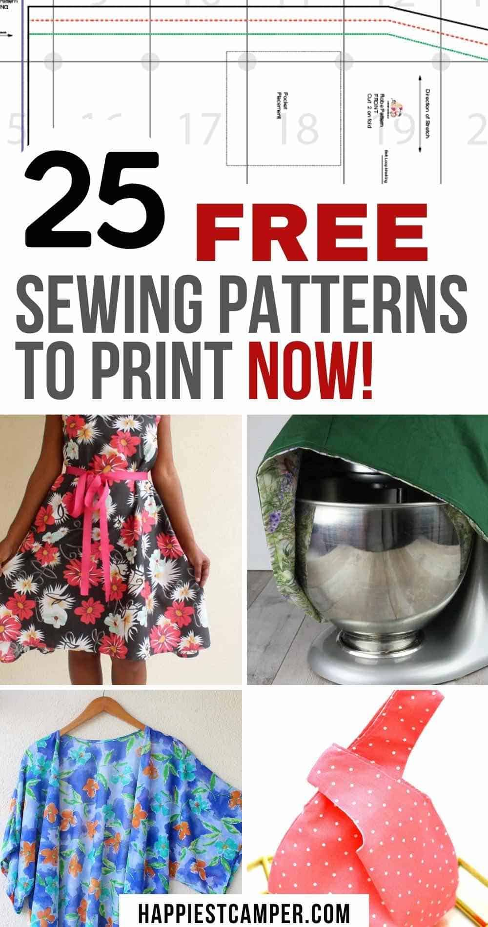 25+ Free Sewing Patterns You Can Download Now! intended for Free Printable Sewing Patterns