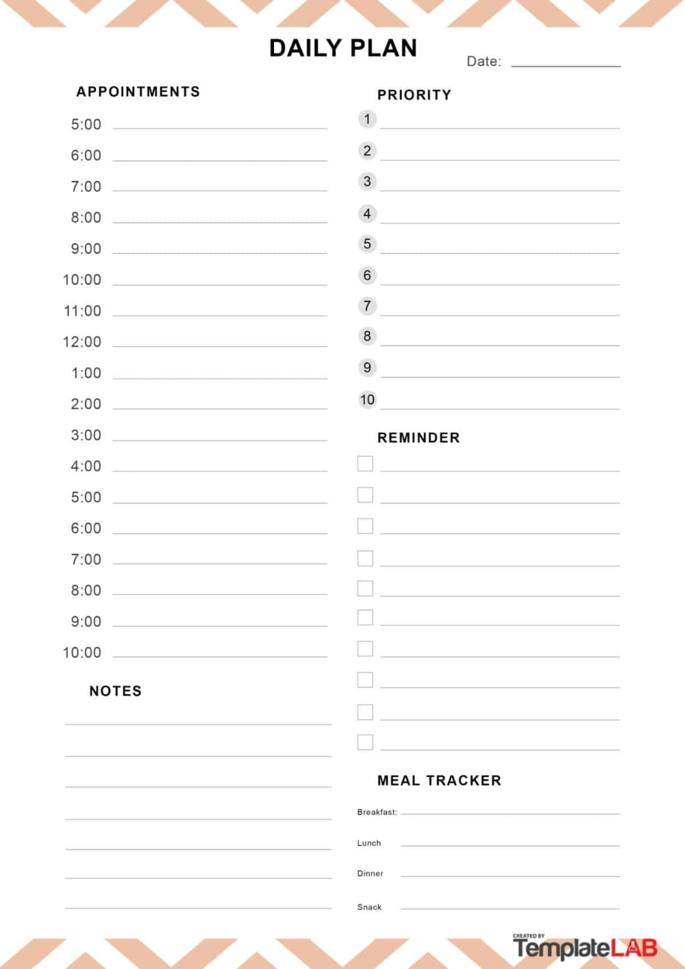 25 Printable Daily Planner Templates (Free In Word/Excel/Pdf in Free Printable Daily Planner