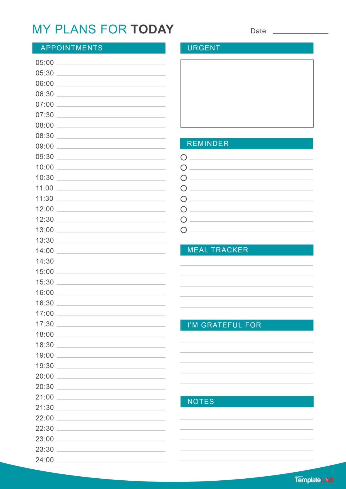 25 Printable Daily Planner Templates (Free In Word/Excel/Pdf) within Free Printable Daily Schedule