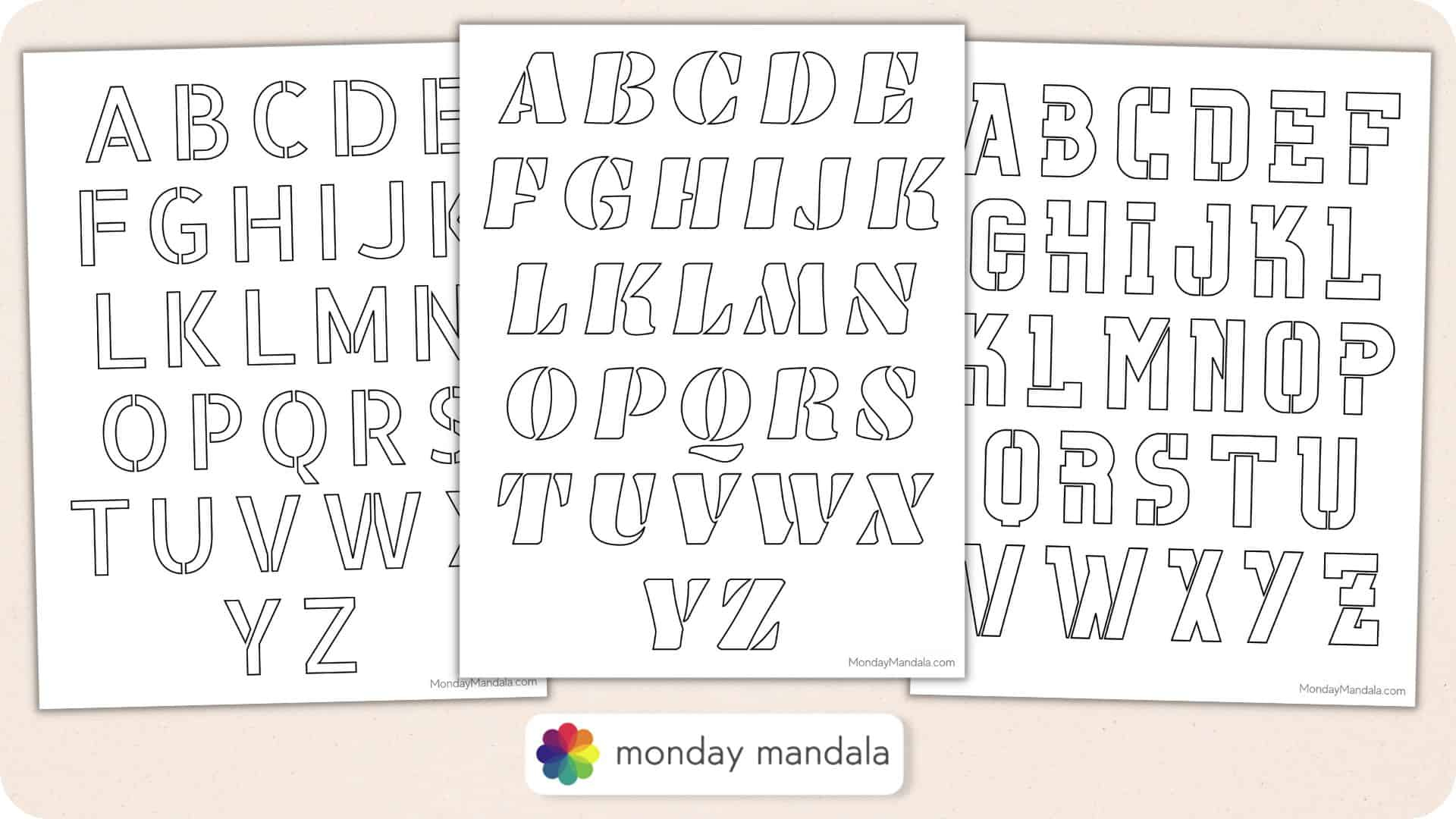 250 Letter &amp;amp; Number Stencils (Free Pdf Printables) for Free Printable Fonts Stencils