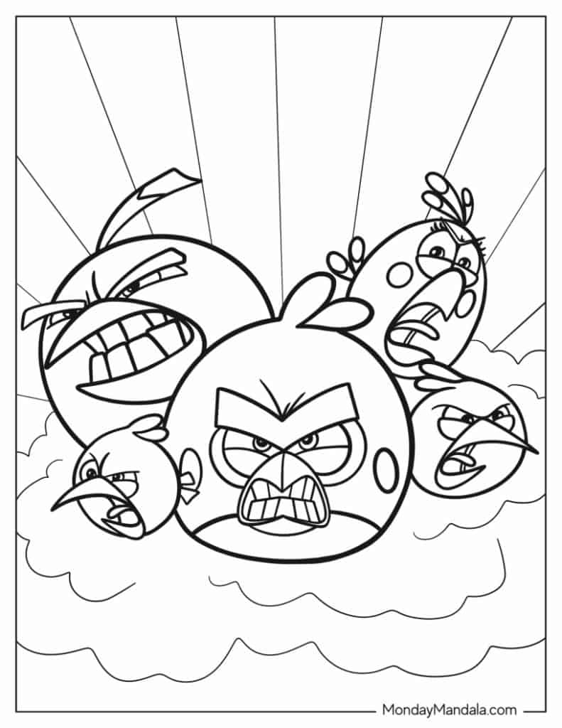 26 Angry Birds Coloring Pages (Free Pdf Printables) with Free Printable Angry Birds Space Coloring Pages