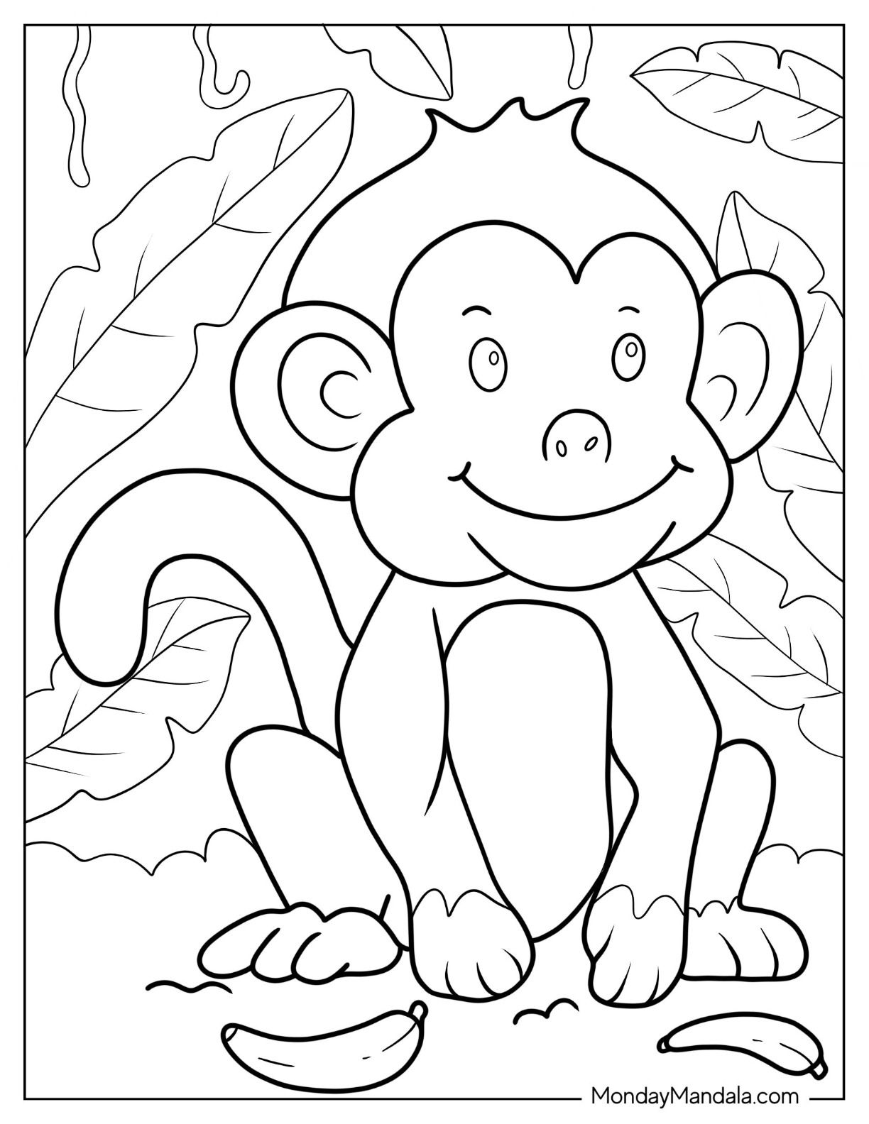 26 Monkey Coloring Pages (Free Pdf Printables) within Free Printable Monkey Coloring Pages