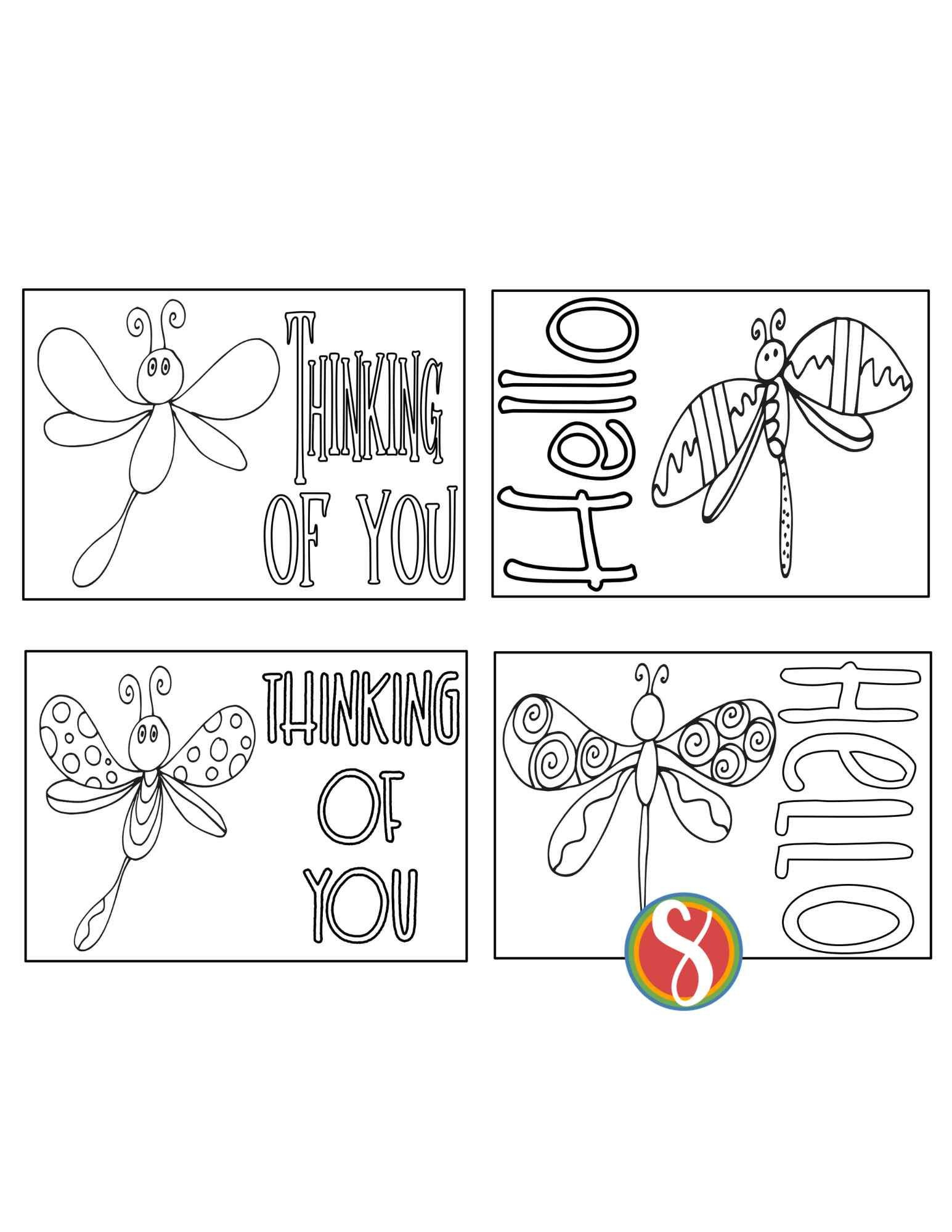 28 Free &amp;quot;Thinking Of You&amp;quot; Cards To Color — Stevie Doodles with Free Printable Cards To Color