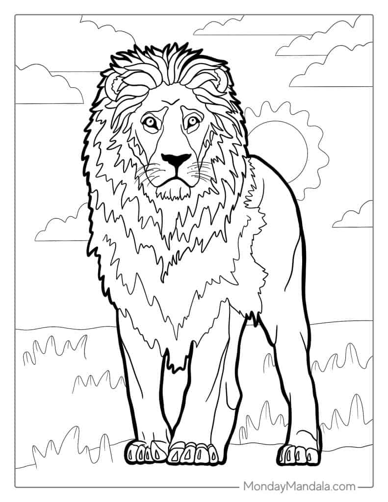 28 Lion Coloring Pages (Free Pdf Printables) for Free Printable Picture Of A Lion