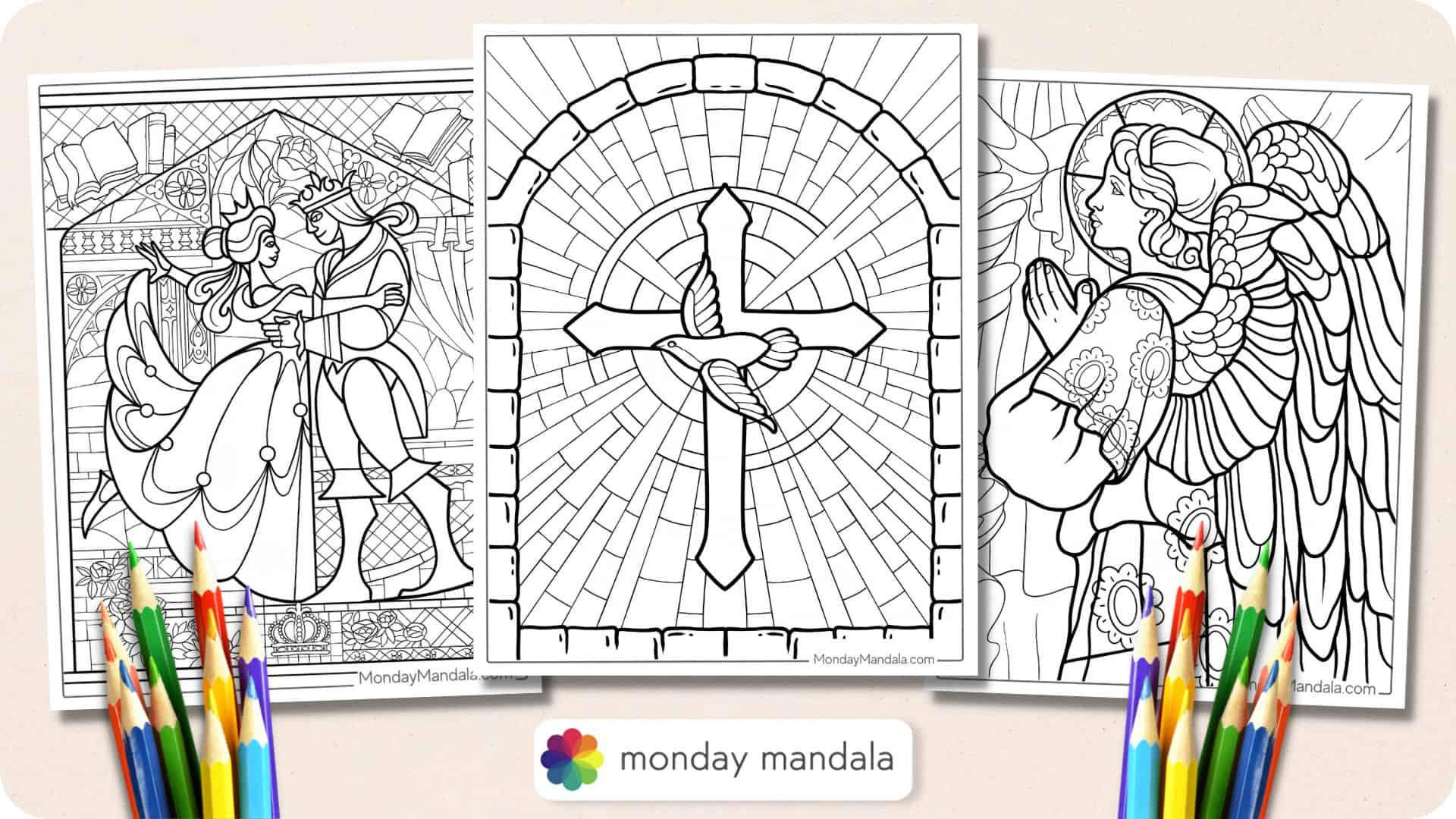 28 Stained Glass Coloring Pages (Free Pdf Printables) with regard to Free Printable Religious Stained Glass Patterns