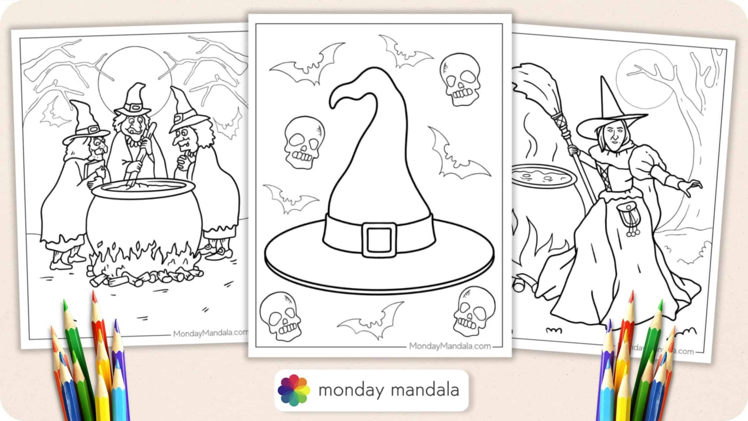 28 Witch Coloring Pages (Free Pdf Printables) with regard to Free Printable Pictures Of Witches