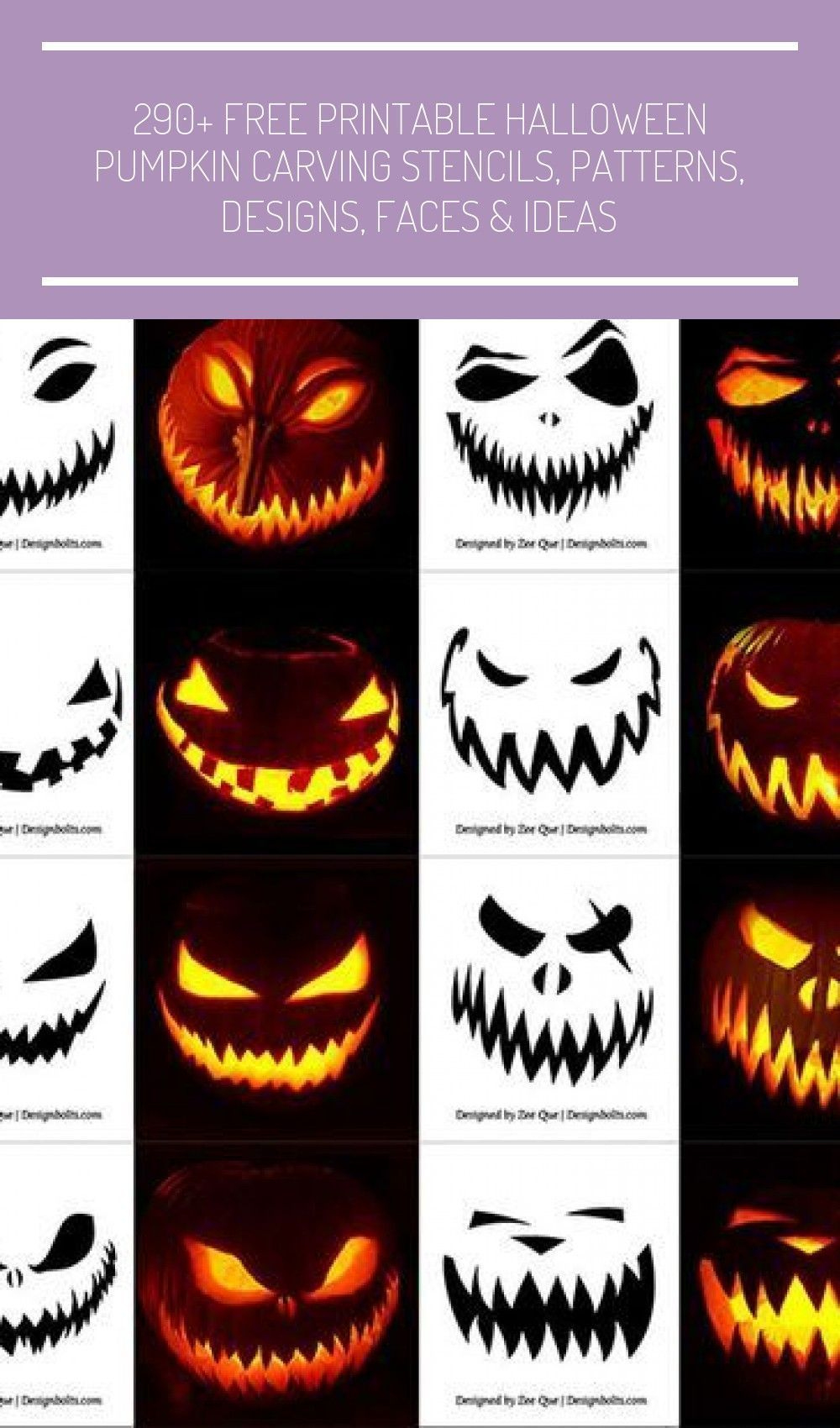 290+ Free Printable Halloween Pumpkin Carving Stencils, Patterns with Free Printable Scary Pumpkin Patterns