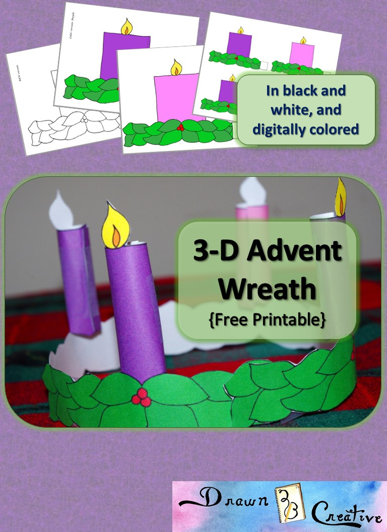 3-D Printable Advent Wreath - Drawn2Bcreative regarding Free Advent Wreath Printables