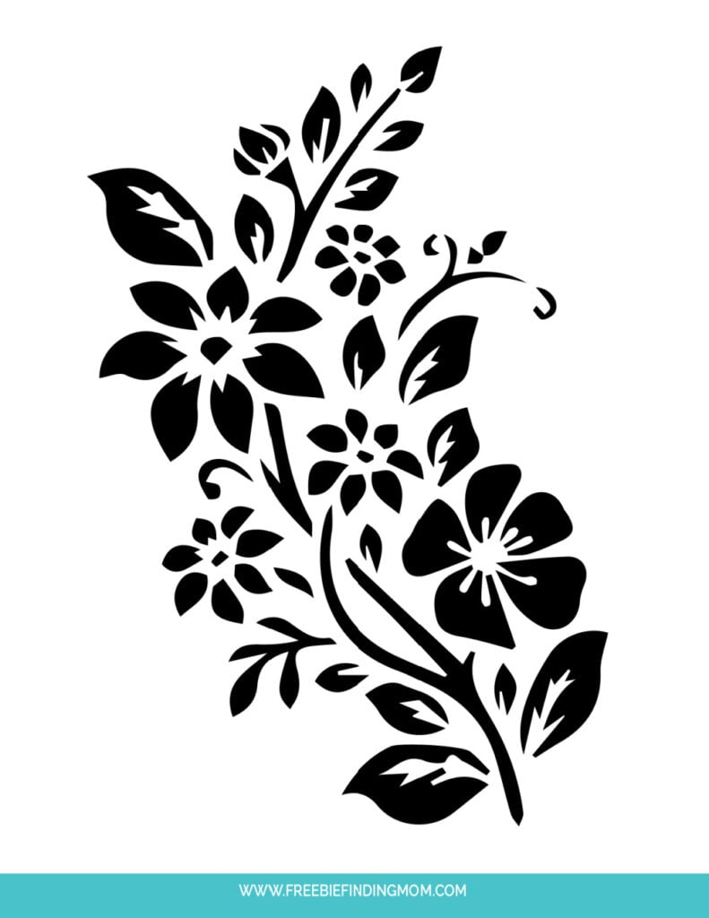 3 Free Printable Large Flower Stencils For Painting - Freebie for Free Printable Wall Stencils for Painting