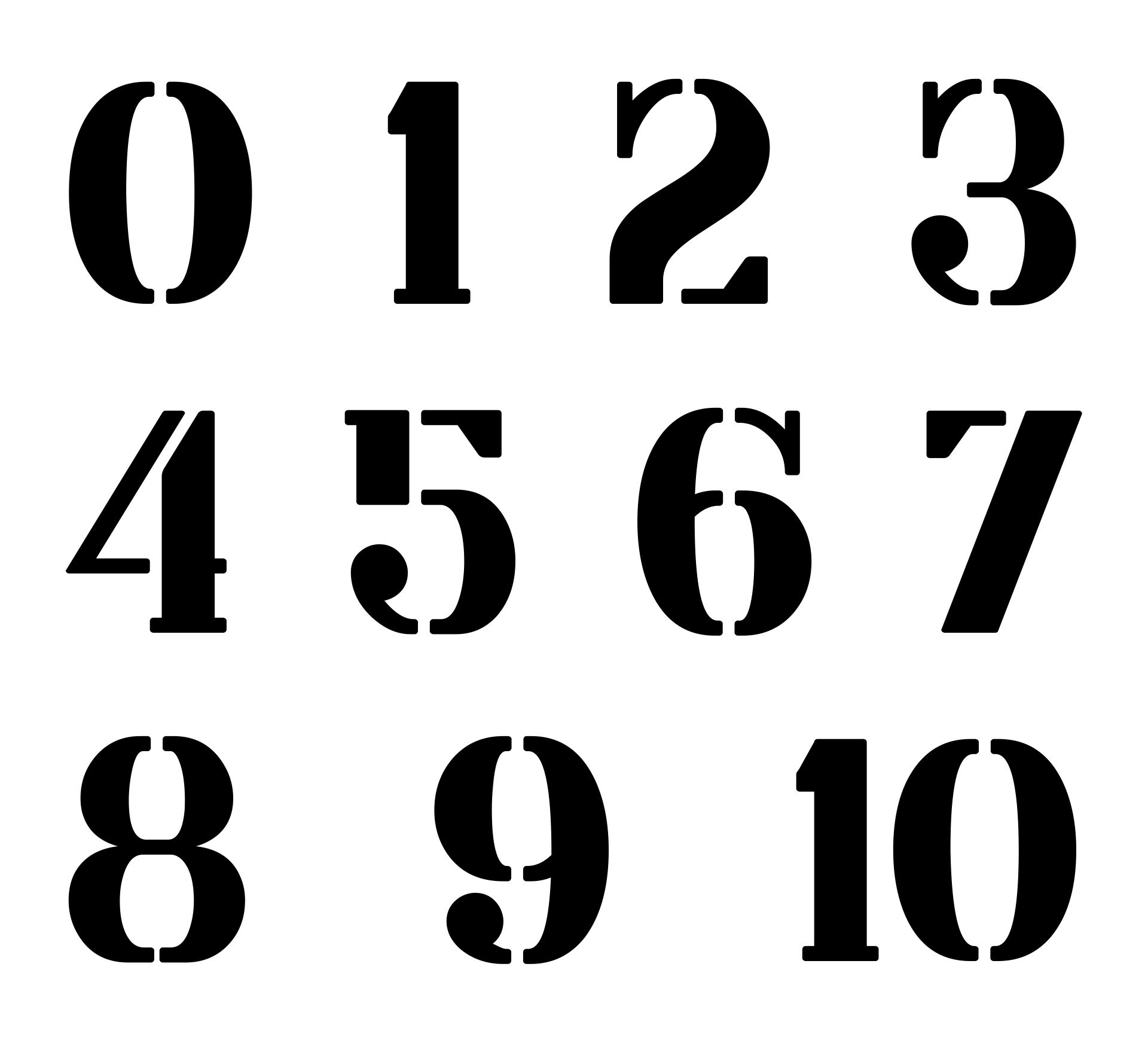 3 Inch Stencils Numbers - 10 Free Pdf Printables | Printablee inside Free Printable 3 Inch Number Stencils