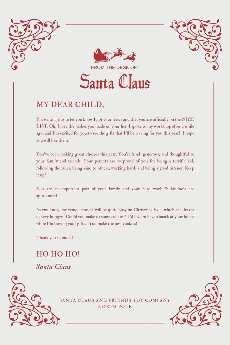 30+ Free Santa Letter Templates To Print &amp; Use (Right Now!) - Your in Free Printable Christmas Letters From Santa