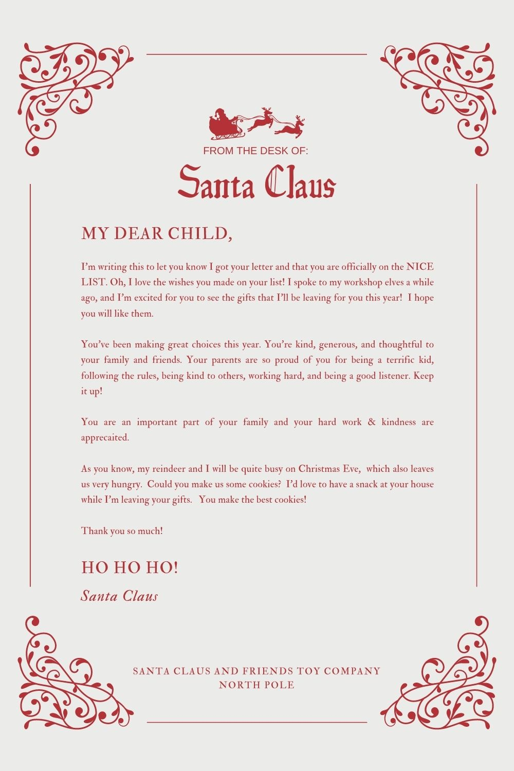 30+ Free Santa Letter Templates To Print &amp; Use (Right Now!) - Your regarding Free Printable Letter From Santa Template