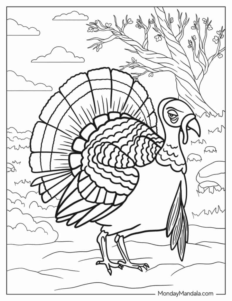 32 Turkey Coloring Pages (Free Pdf Printables) with regard to Free Printable Pictures Of Turkeys To Color