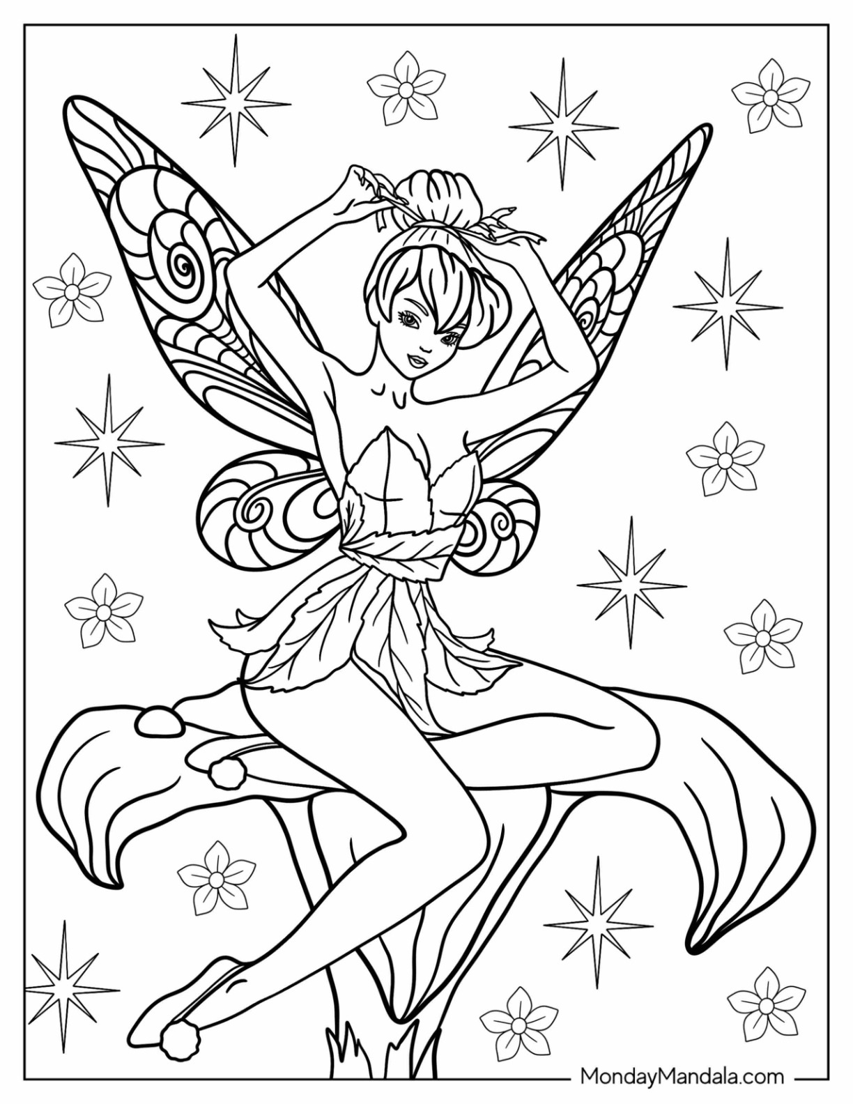 34 Fairy Coloring Pages (Free Pdf Printables) for Free Printable Coloring Pages Fairies Adults