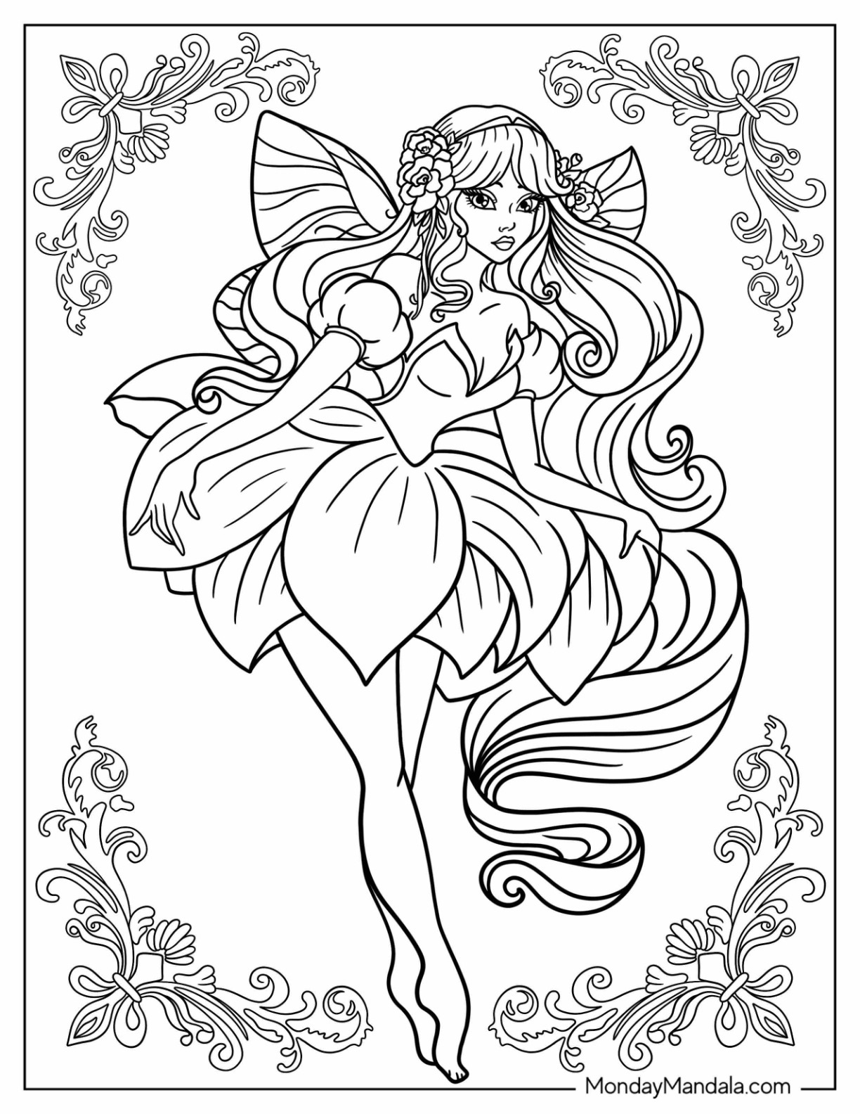 34 Fairy Coloring Pages (Free Pdf Printables) regarding Free Printable Coloring Pages For Adults Dark Fairies