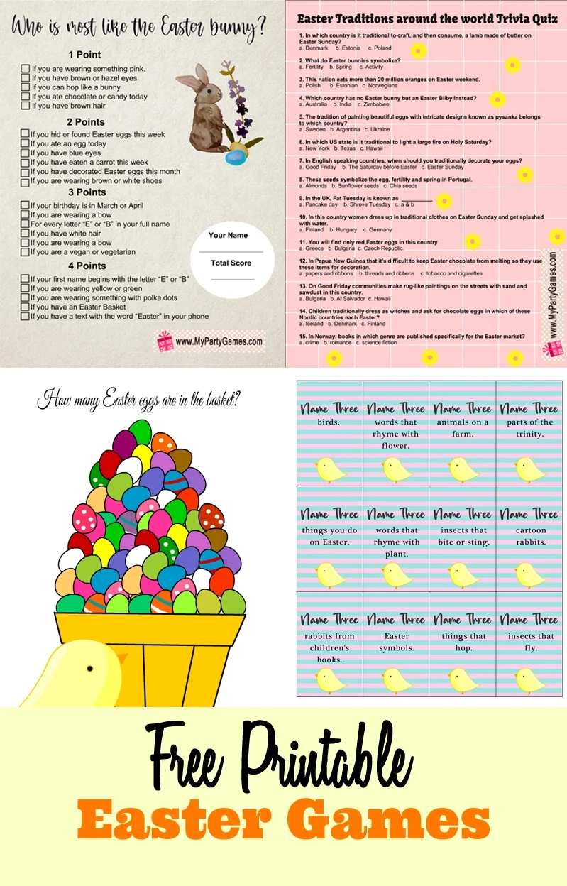 34 Free Printable Easter Games intended for Easter Games For Adults Printable Free