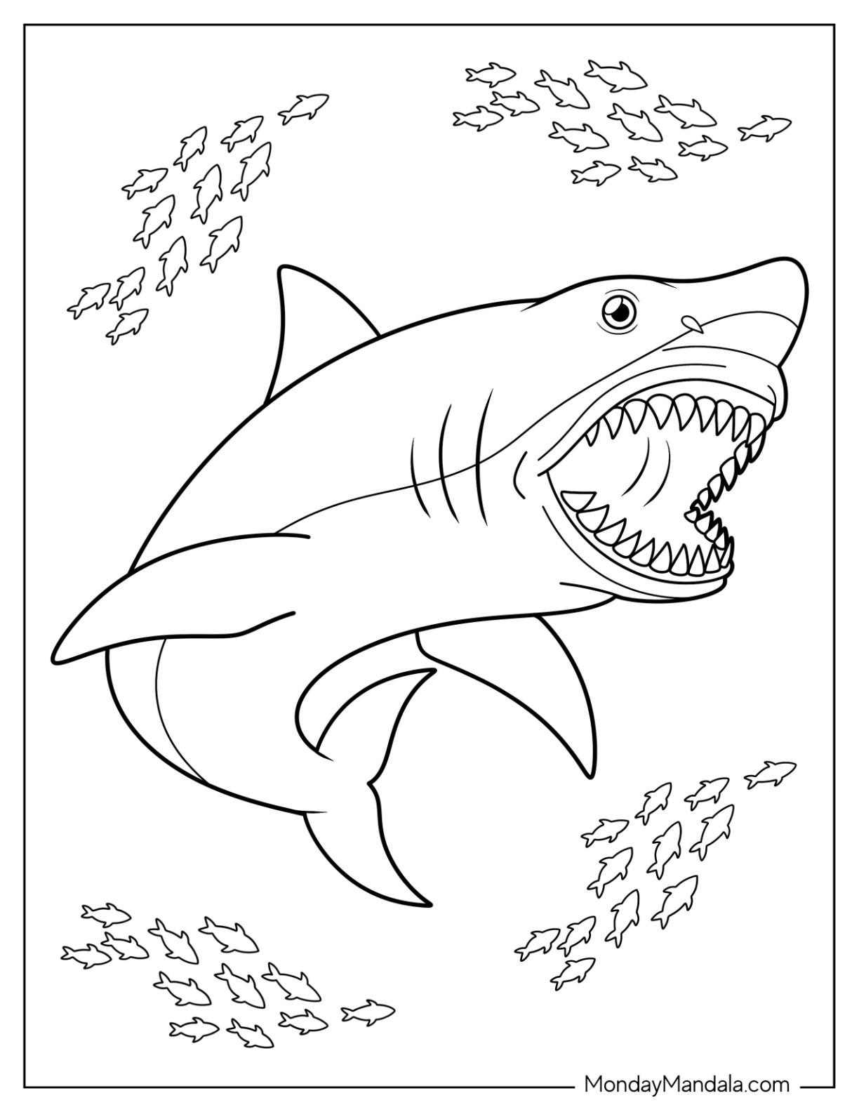 34 Shark Coloring Pages (Free Pdf Printables) with Free Printable Great White Shark Coloring Pages