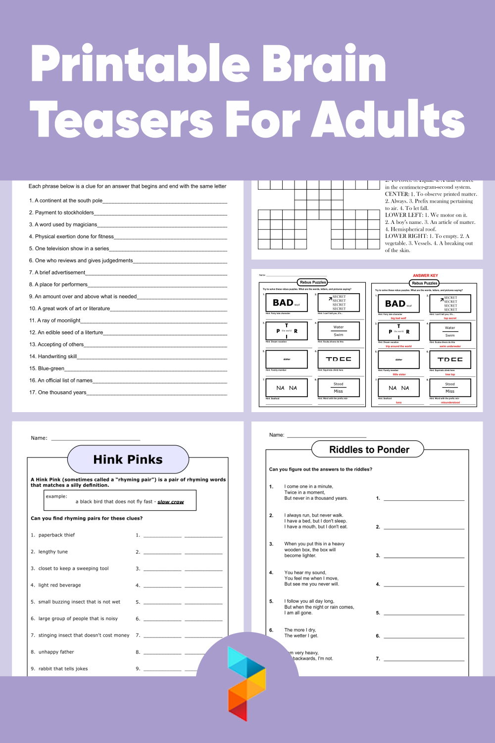 37 Free Printable Brain Teasers With Answers - Esl Vault throughout Free Printable Brain Teasers Adults