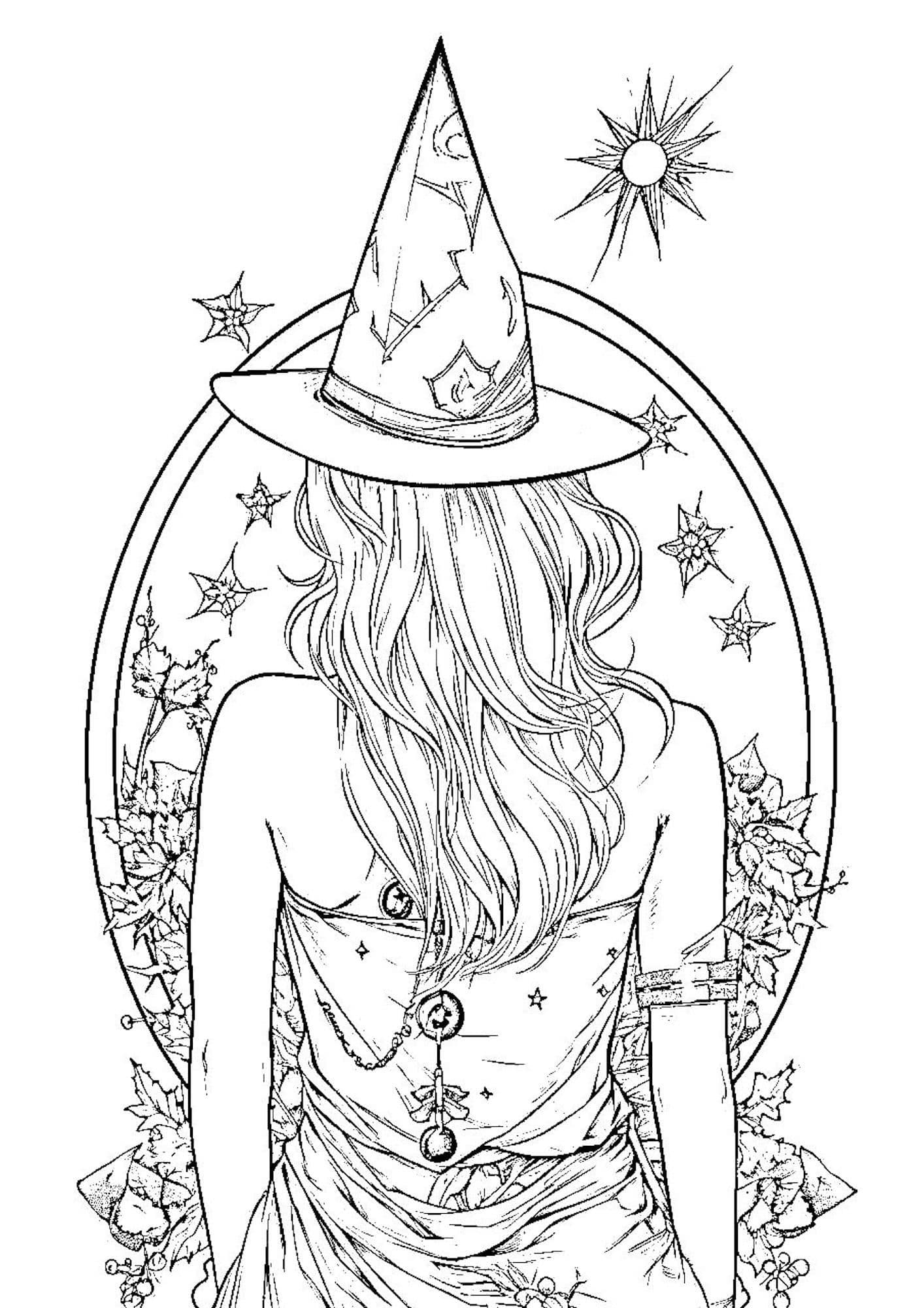 38 Captivating Witch Coloring Pages For Kids And Adults in Free Printable Pictures of Witches