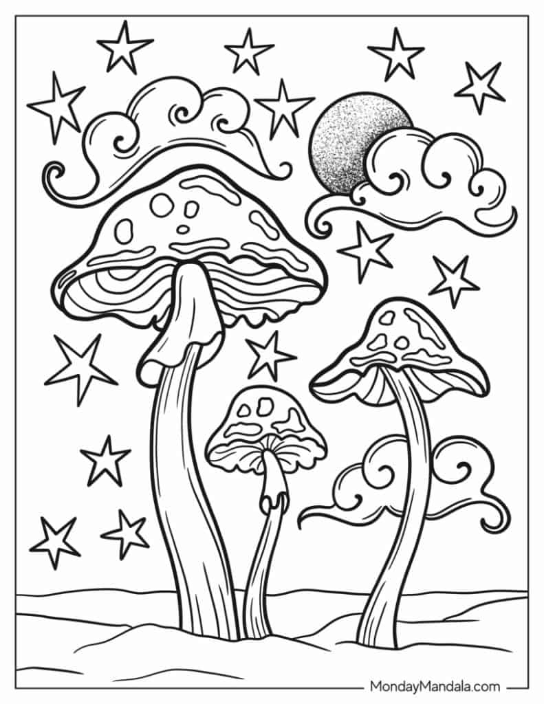 38 Mushroom Coloring Pages (Free Pdf Printables) throughout Free Printable Mushroom Coloring Pages