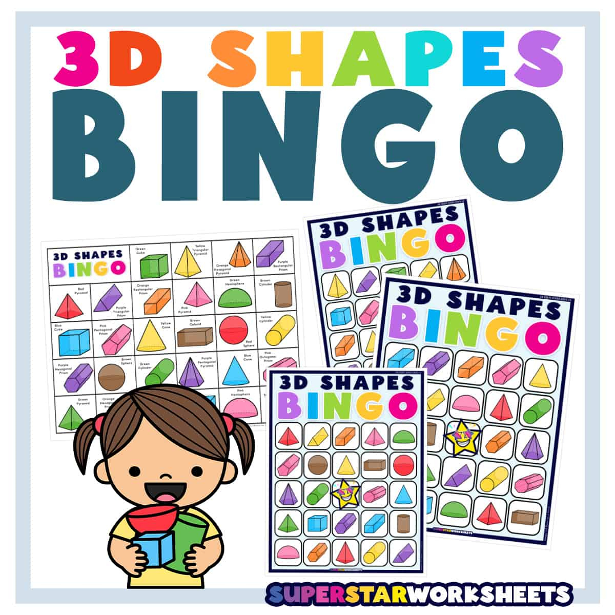 3D Shape Bingo - Superstar Worksheets with regard to 3D Shape Bingo Free Printable