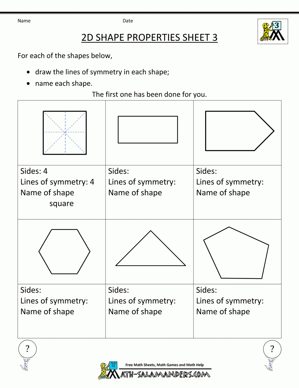 3Rd Grade Geometry Worksheets intended for Free Printable Geometry Worksheets For 3Rd Grade