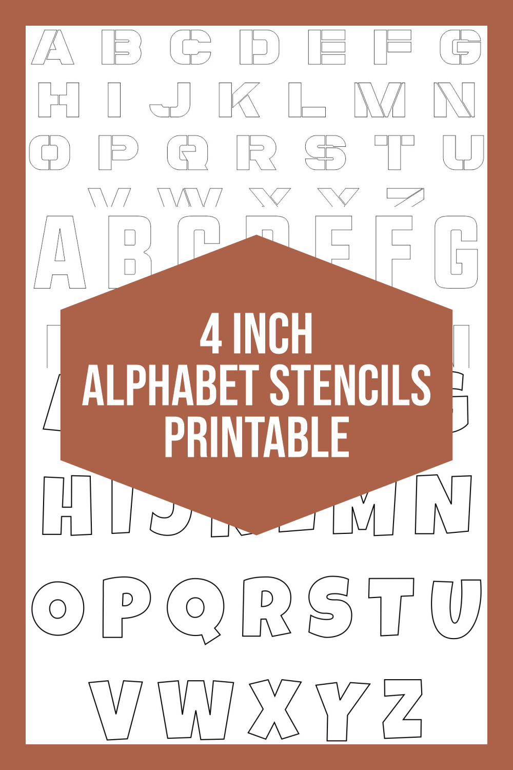 4 Inch Alphabet Stencils Printable | Alphabet Stencils, Lettering in Free Printable 4 Inch Block Letters