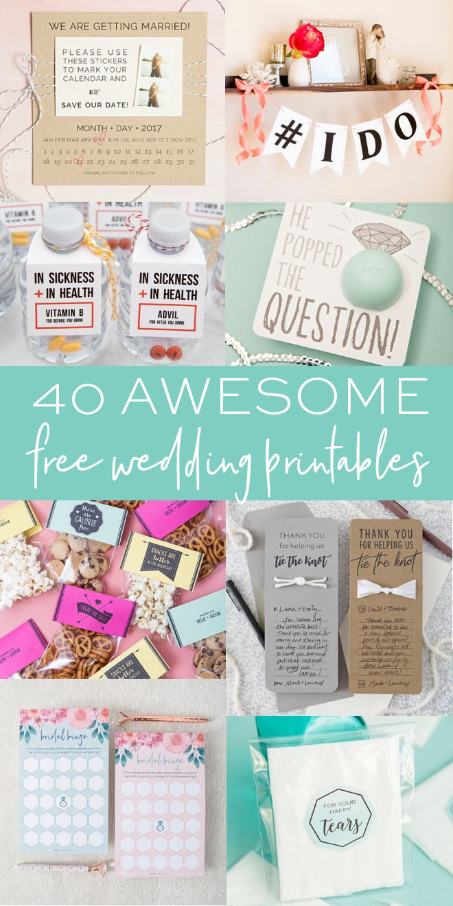 40 Awesome Free Wedding Printables - Something Turquoise in Free Wedding Printables