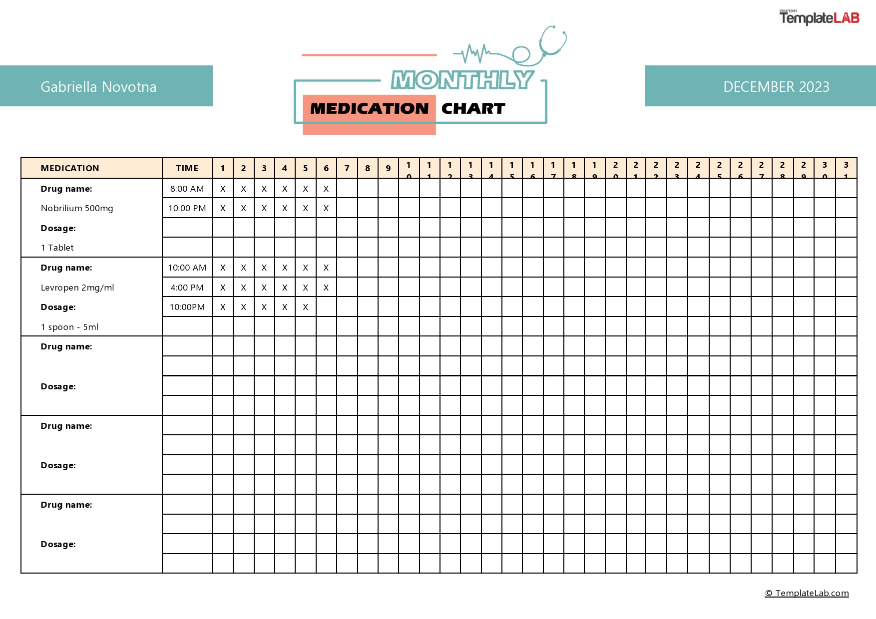 40 Great Medication Schedule Templates (+Medication Calendars) pertaining to Free Printable Daily Medication Schedule