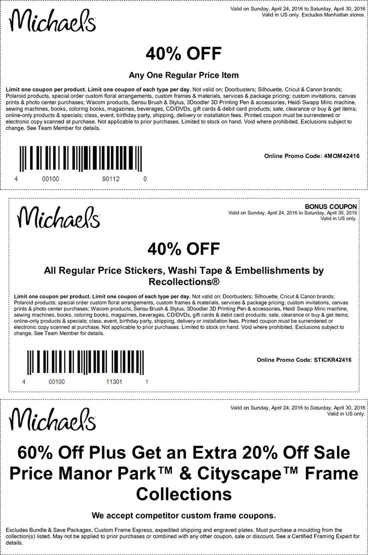 40% Off A Single Item At Michaels, Or Online Via Promo Code intended for Free Printable Michaels Coupons