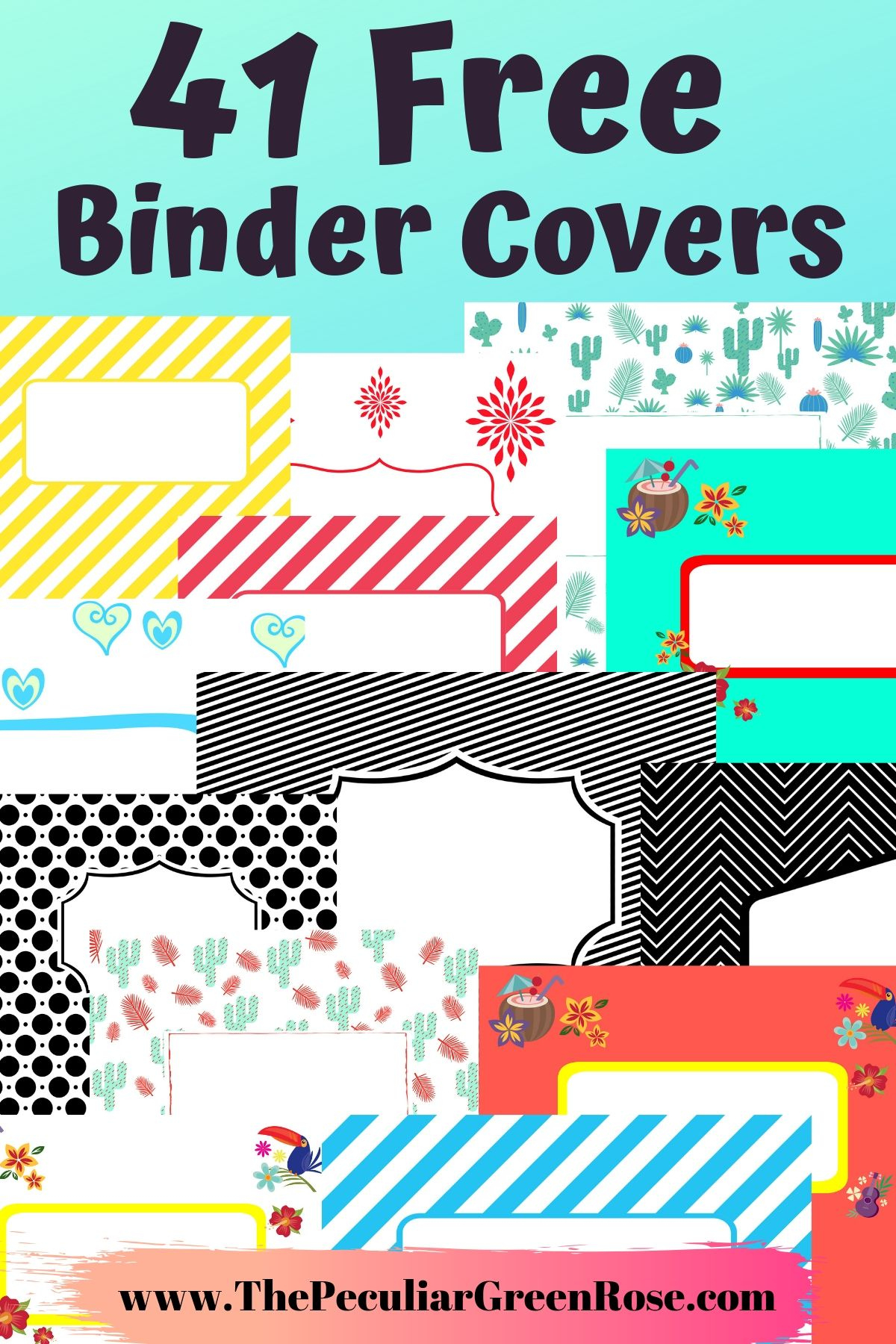 41 Free Printable Binder Covers - The Peculiar Green Rose in Free Editable Printable Binder Covers And Spines