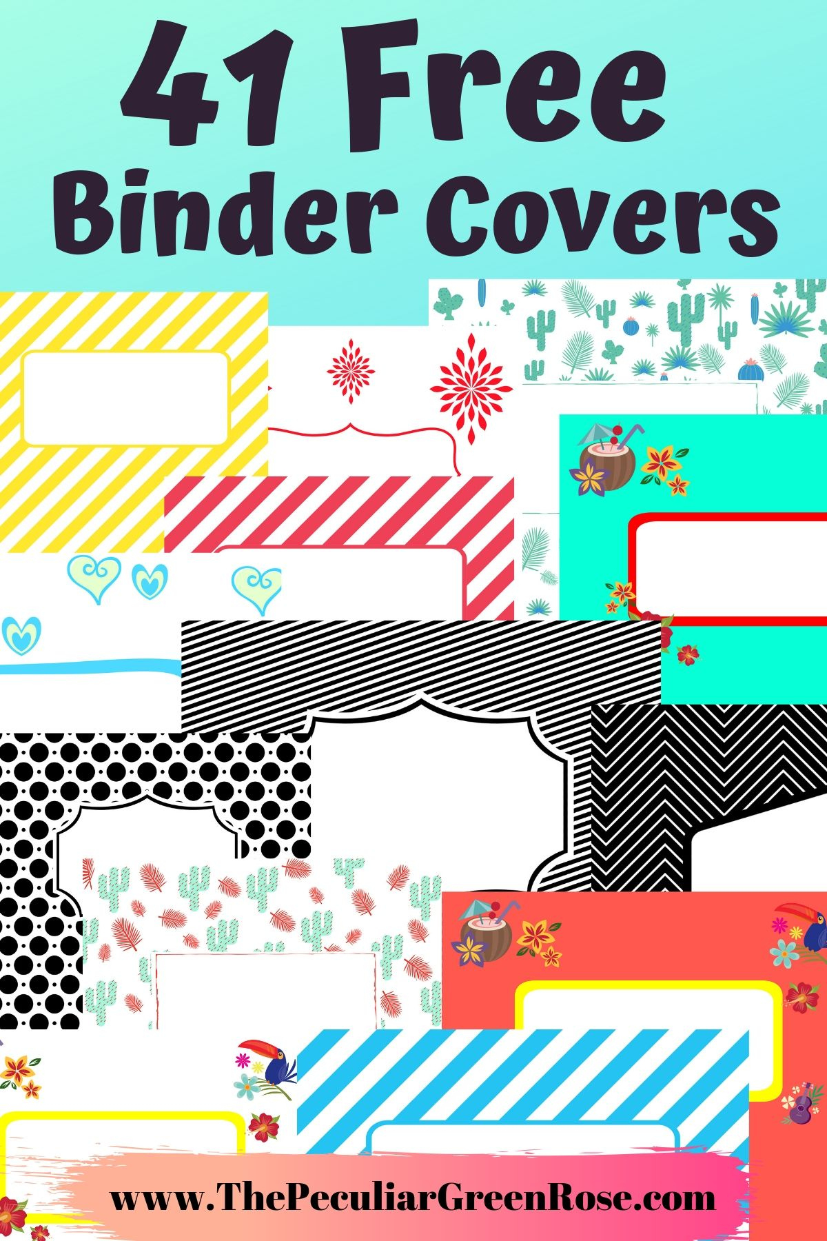 41 Free Printable Binder Covers - The Peculiar Green Rose regarding Free Printable Binder Cover Templates