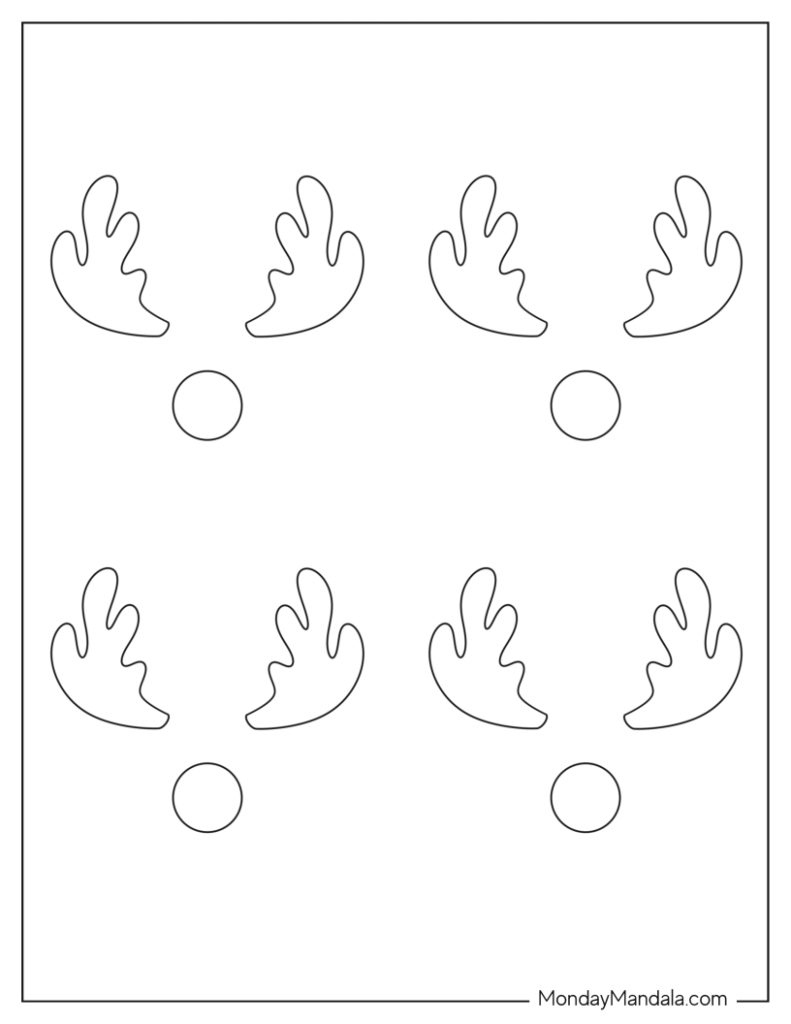 42 Reindeer Templates (Free Pdf Printables) intended for Reindeer Antlers Template Free Printable