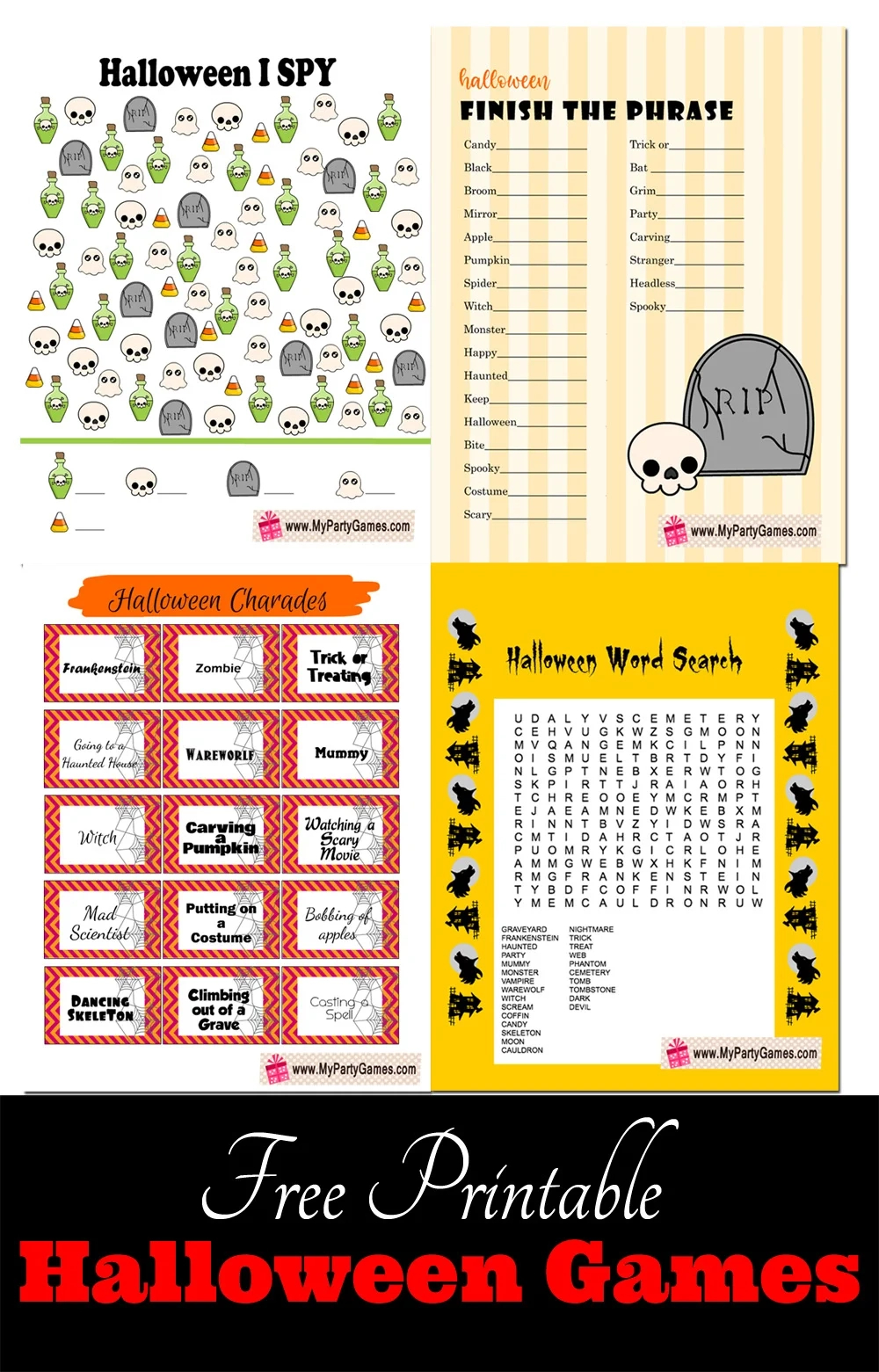 48 Free Printable Halloween Games with regard to Free Printable Halloween Party Games