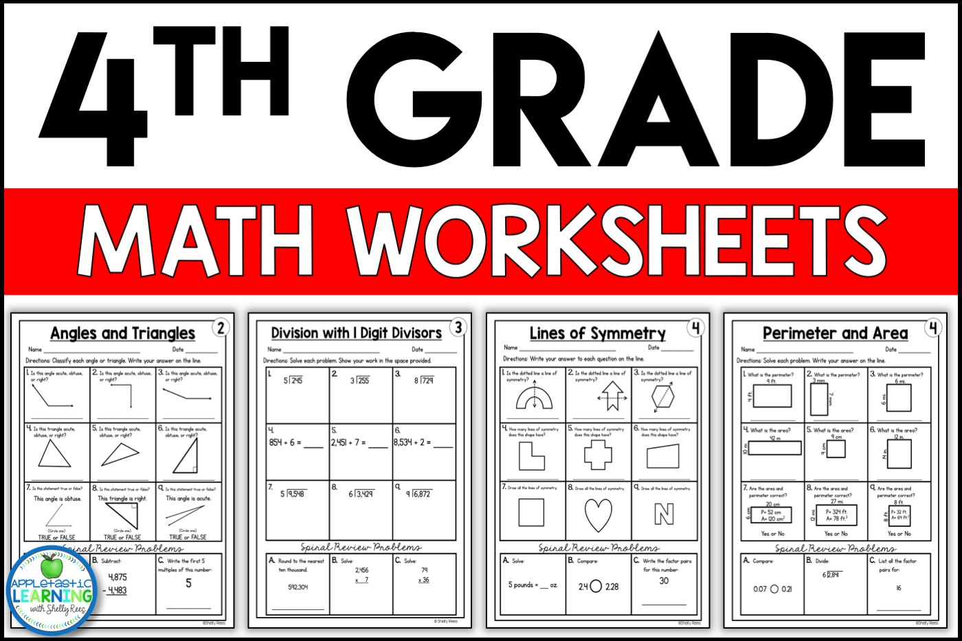 4Th Grade Math Worksheets Free And Printable - Appletastic Learning pertaining to Free Printable Math Worksheets for 4th Grade