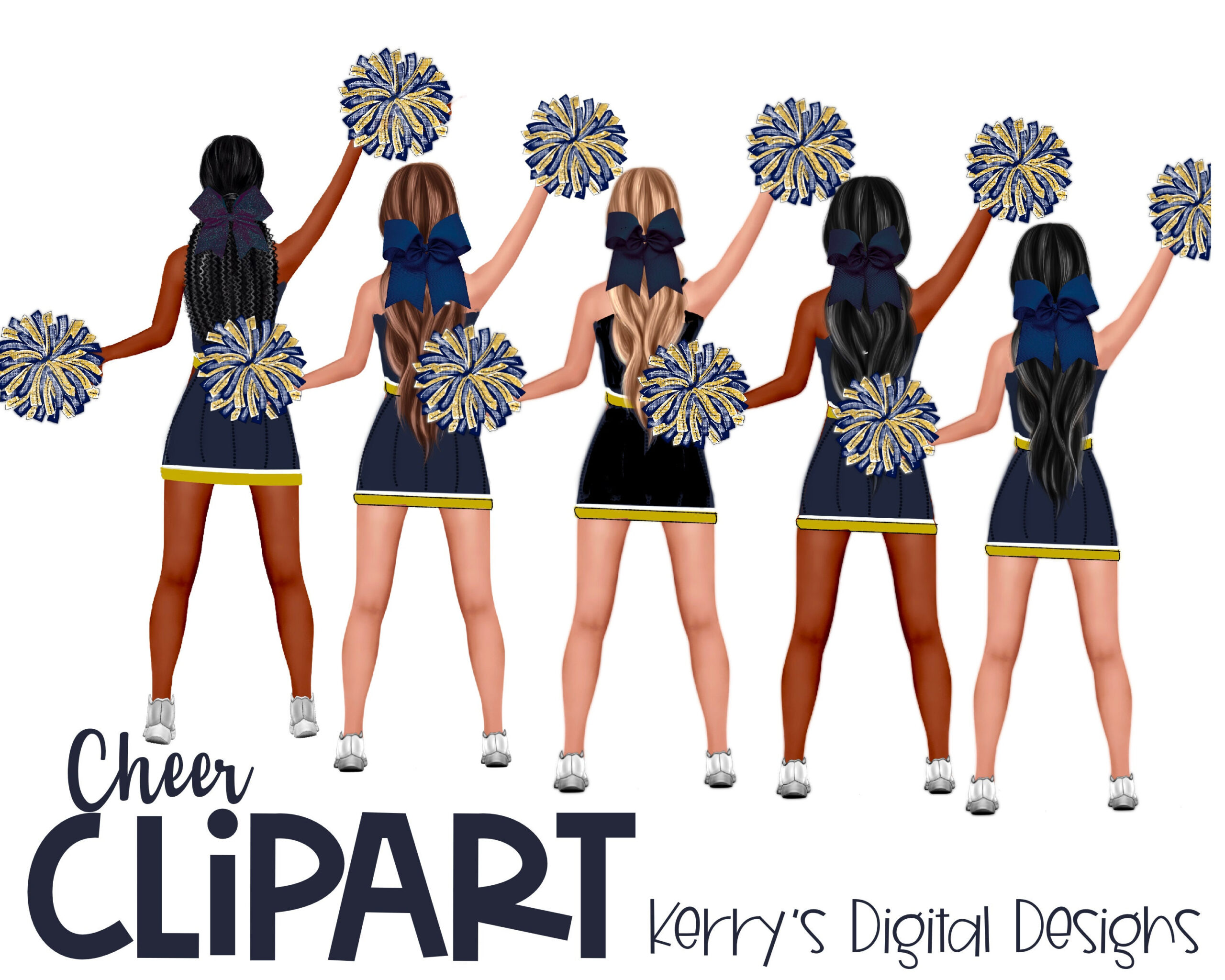 5 Blue Gold Cheerleader Clipart Printable Banquets Cheer Camp with regard to Free Printable Cheerleading Clipart