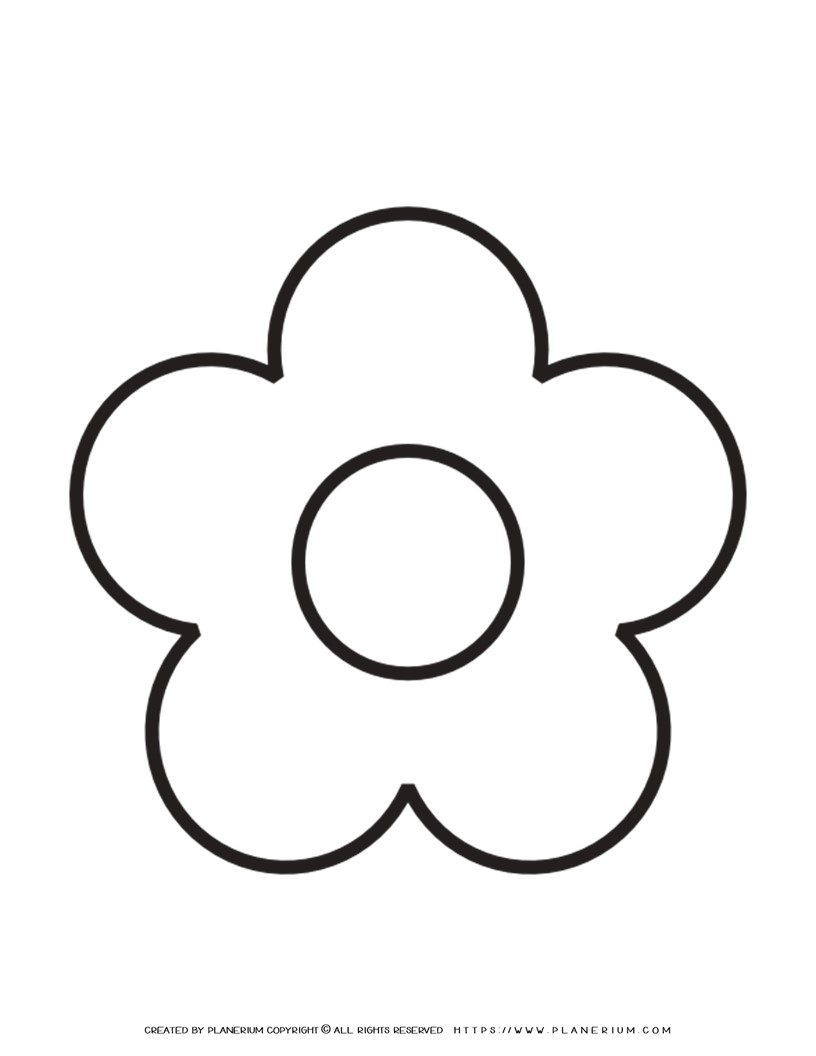 5 Petal Flower Template Printable | Planerium with regard to 5 Petal Flower Template Free Printable