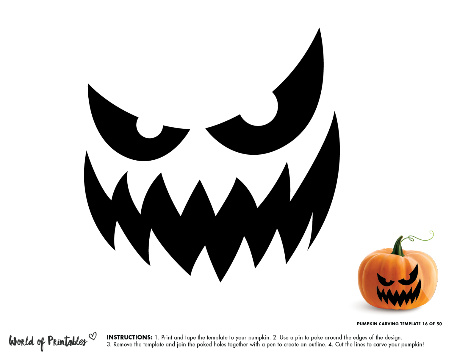 50 Easy Pumpkin Carving Stencils + The Ultimate Guide To Pumpkin with Free Printable Scary Pumpkin Patterns