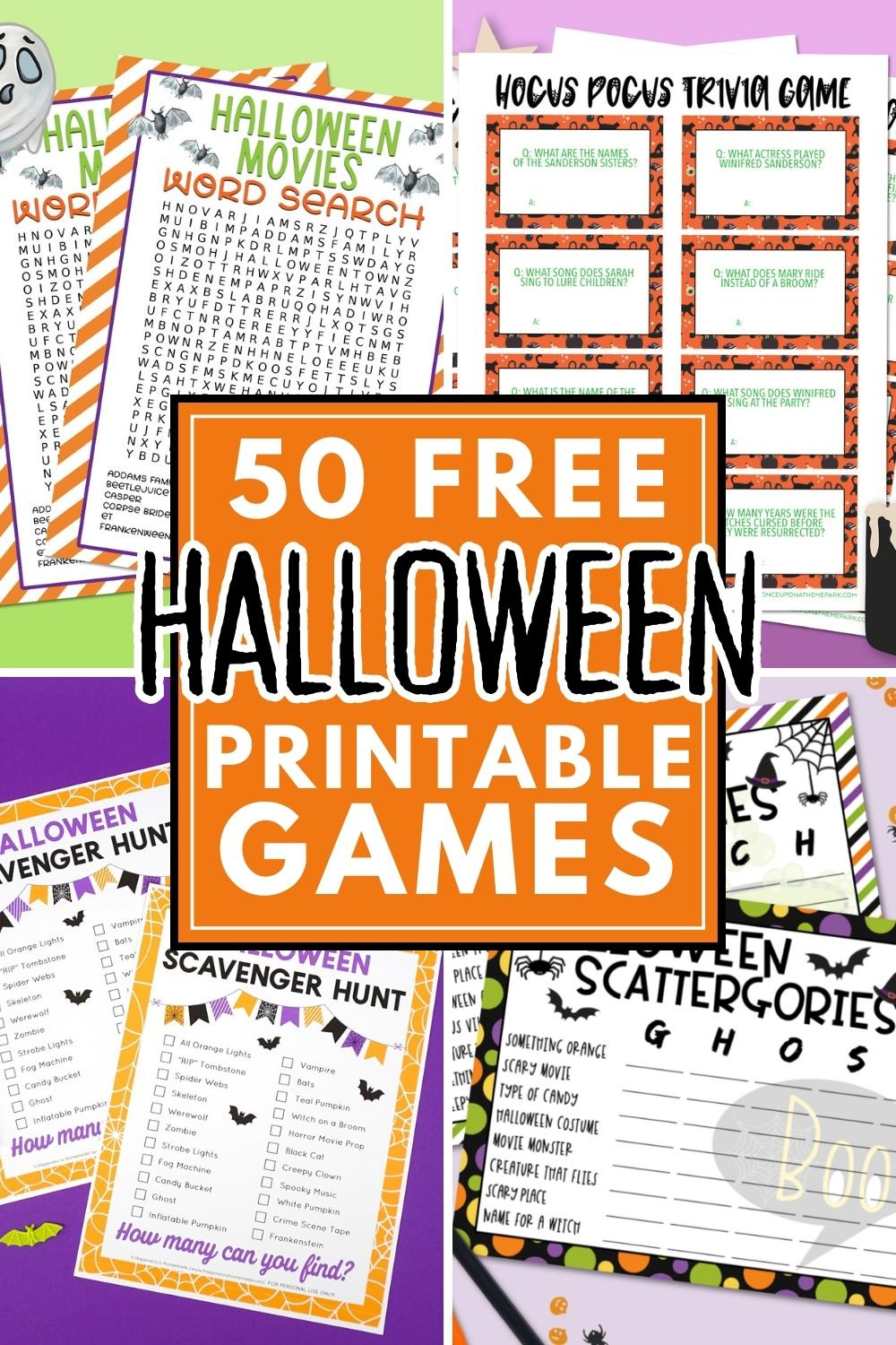 50 Free Printable Halloween Games - Pineapple Paper Co. inside Free Printable Halloween Party Games