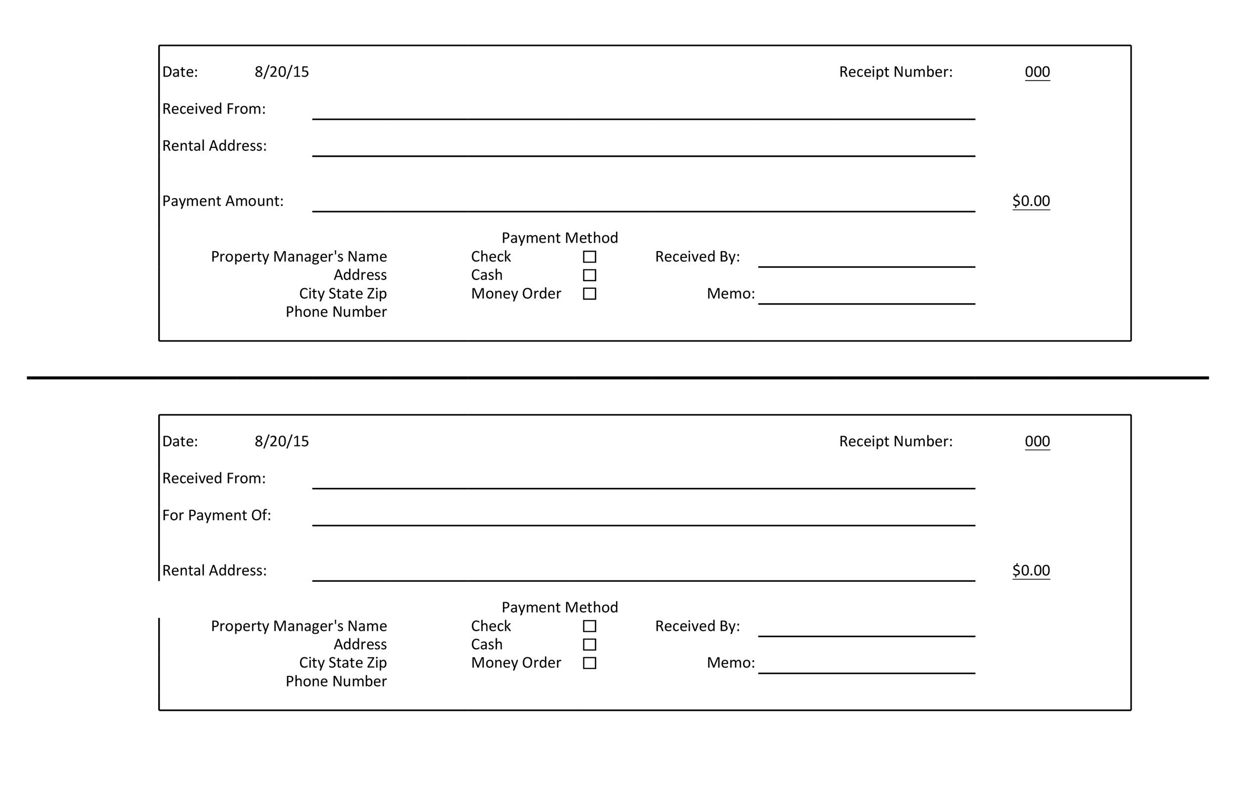 50+ Free Receipt Templates (Cash, Sales, Donation, Taxi) inside Free Printable Blank Receipt Form