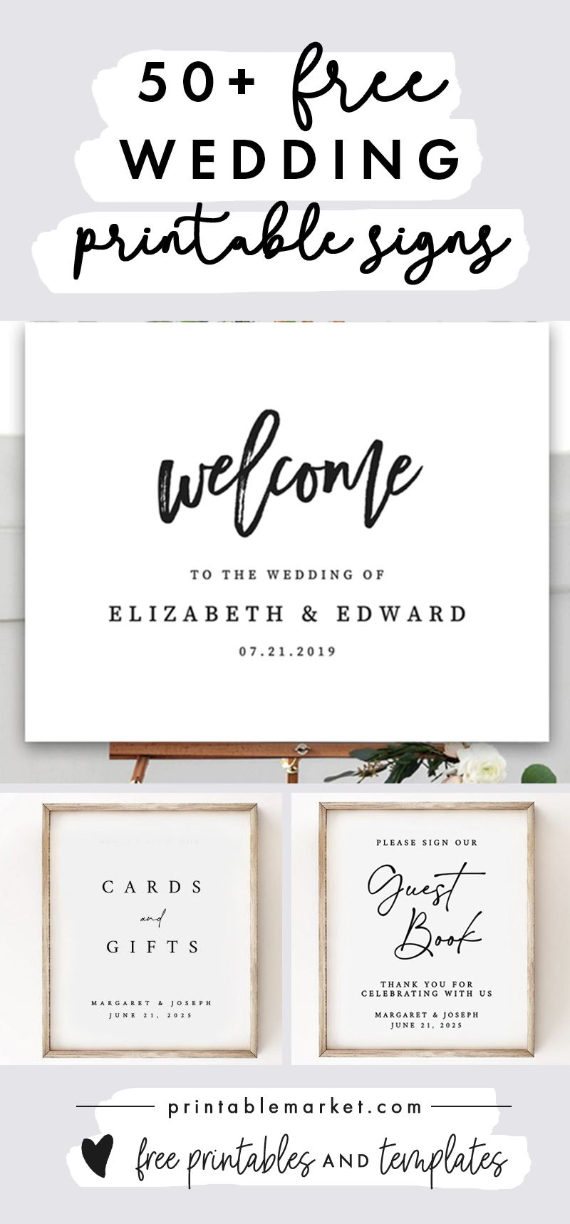 50+ Free Wedding Sign Printables | Free Wedding Printables Signs throughout Free Wedding Printables Templates