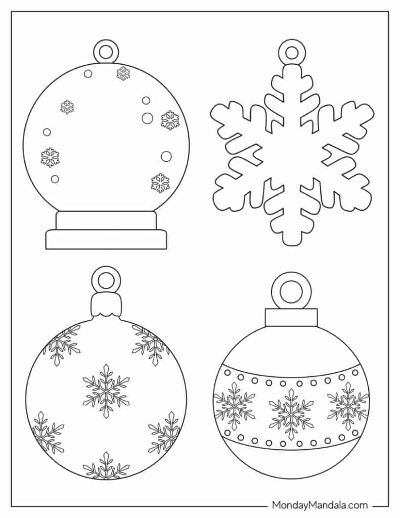 52 Printable Christmas Ornaments (Free Pdf Templates) in Free Printable Christmas Ornaments