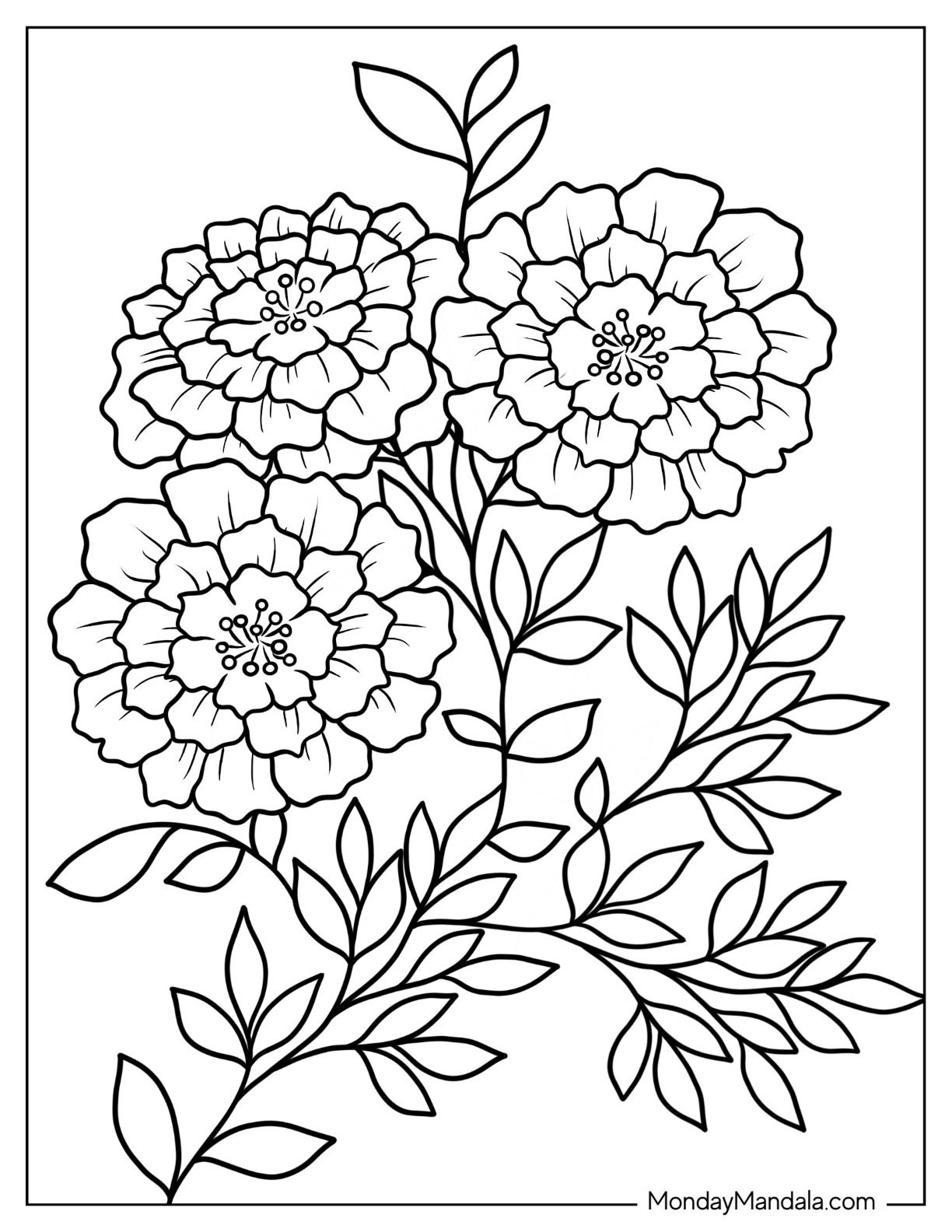 53 Flower Coloring Pages (Free Pdf Printables) inside Free Printable Flower Coloring Pages