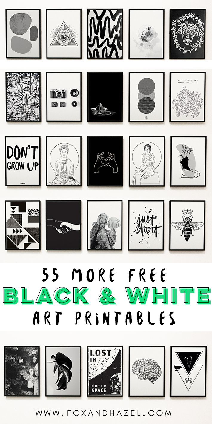 55 Free Black &amp;amp; White Art Printables For Your Gallery Wall with regard to Free Black And White Printables