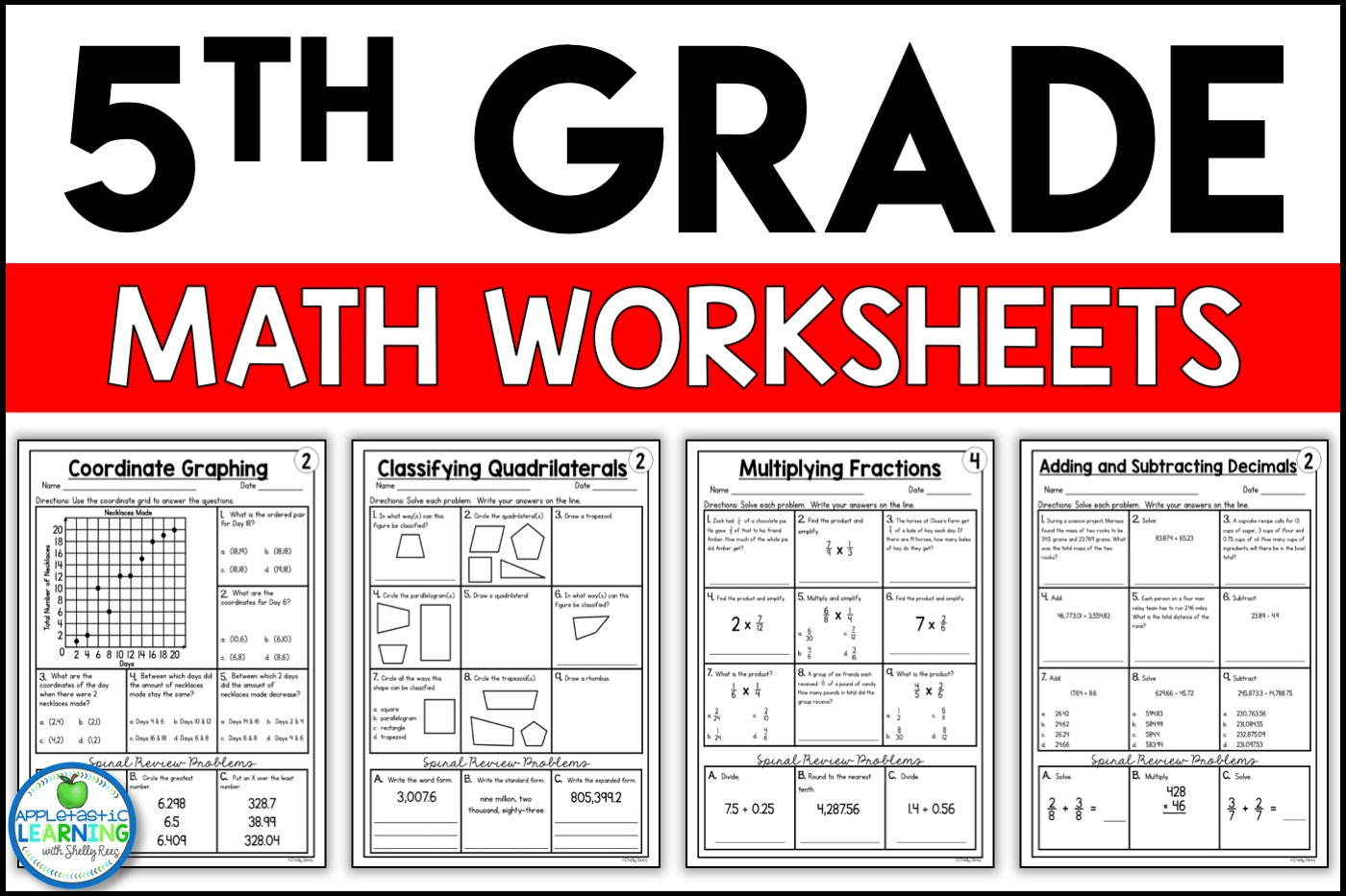 5Th Grade Math Worksheets Free And Printable - Appletastic Learning regarding Free Printable 5Th Grade Math Worksheets